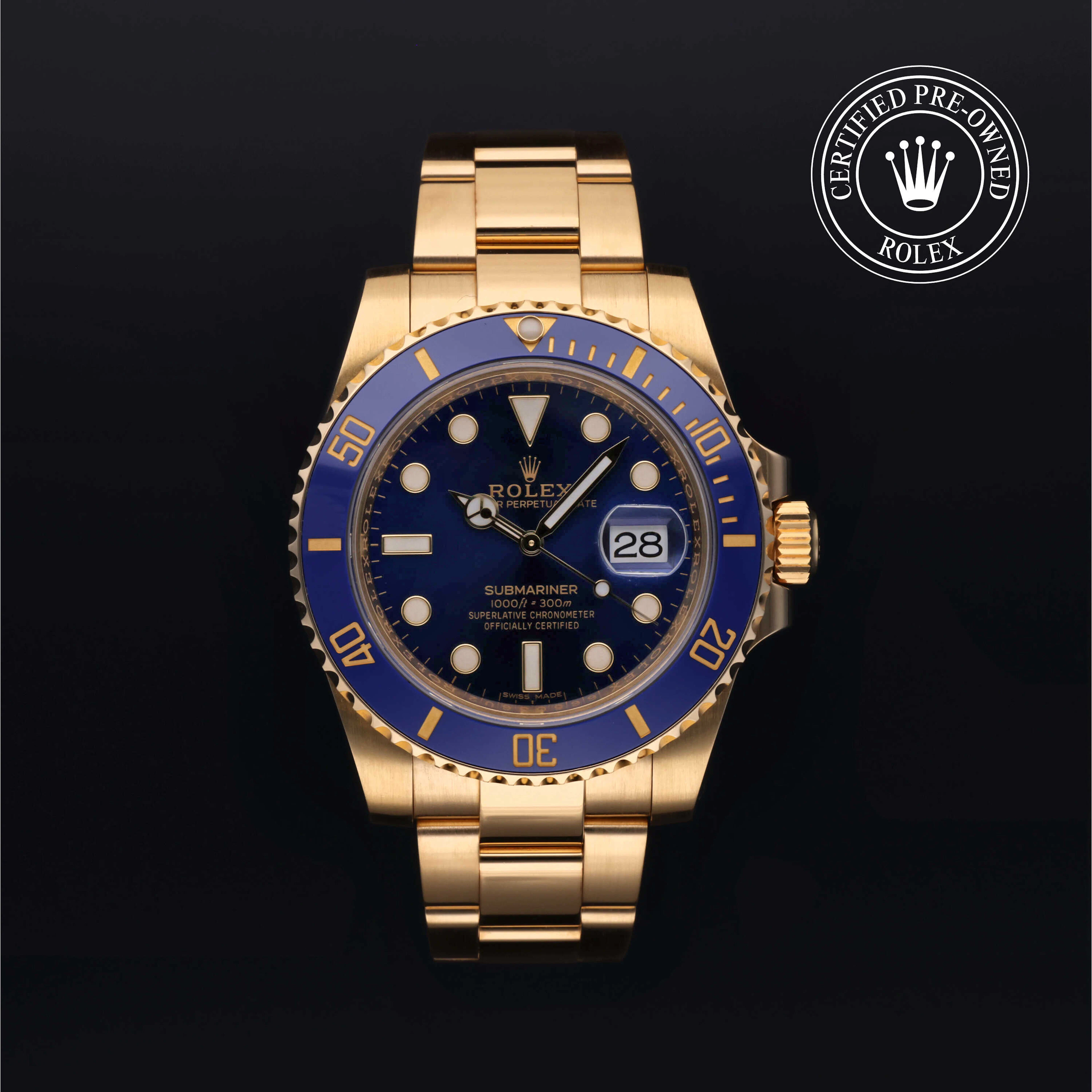 Rolex Certified Pre-Owned Submariner Submariner Date, 2017, Gold 18 Carat Yellow, 40 mm - image 1 of 6