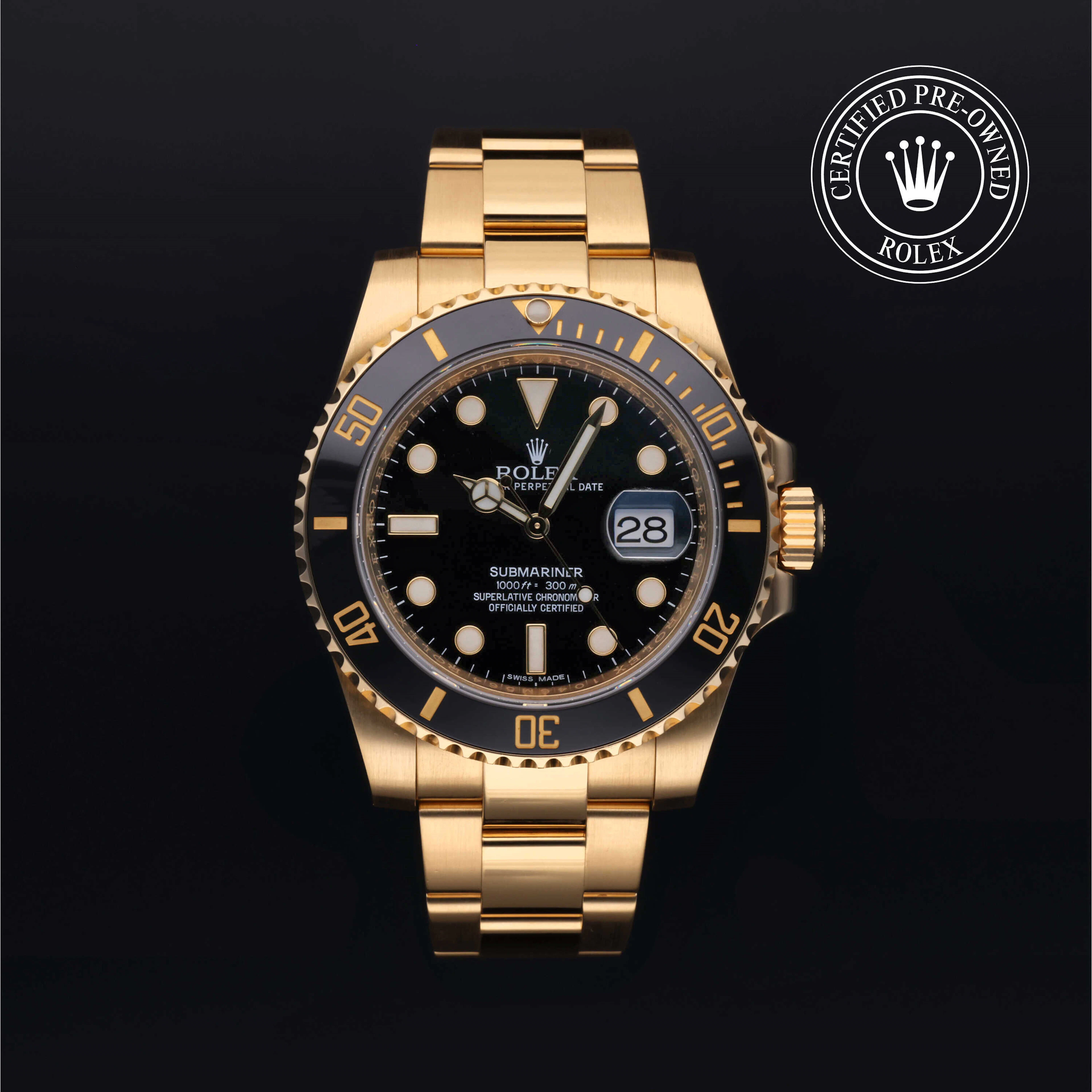 Rolex Certified Pre-Owned Submariner Submariner Date, 2016, Gold 18 Carat Yellow, 40 mm - image 1 of 6
