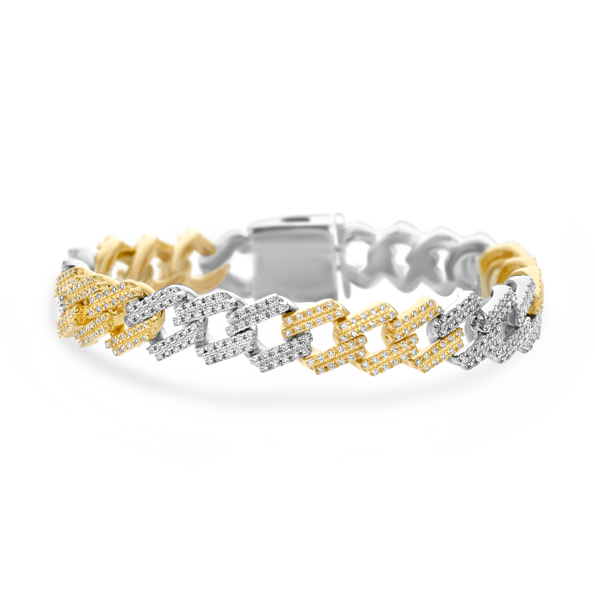 TROPHY BY GASSAN Armband Timeless Diamonds Cuban Square Link