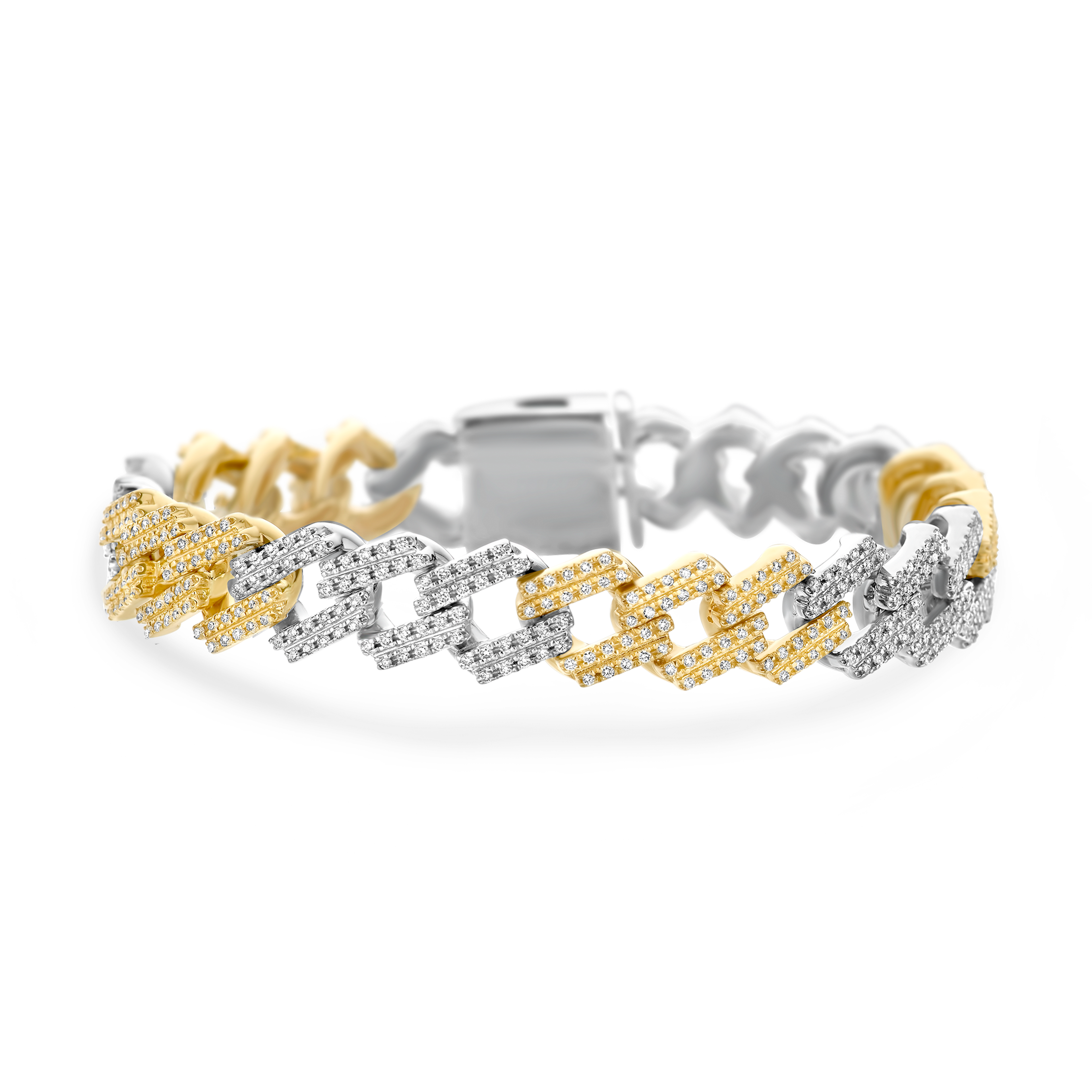 TROPHY BY GASSAN Necklace Timeless Diamonds Cuban Square Link