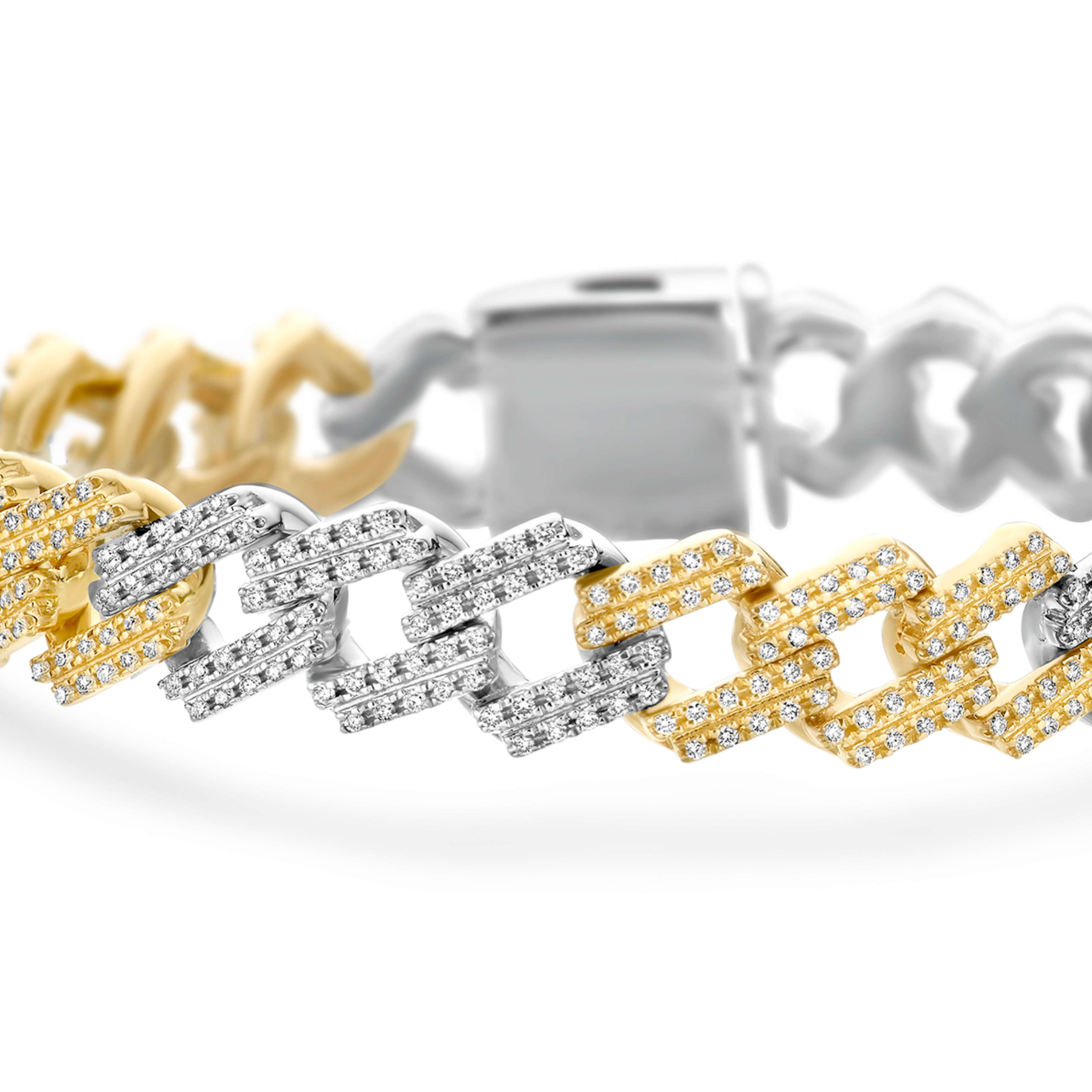 TROPHY BY GASSAN Necklace Timeless Diamonds Cuban Square Link