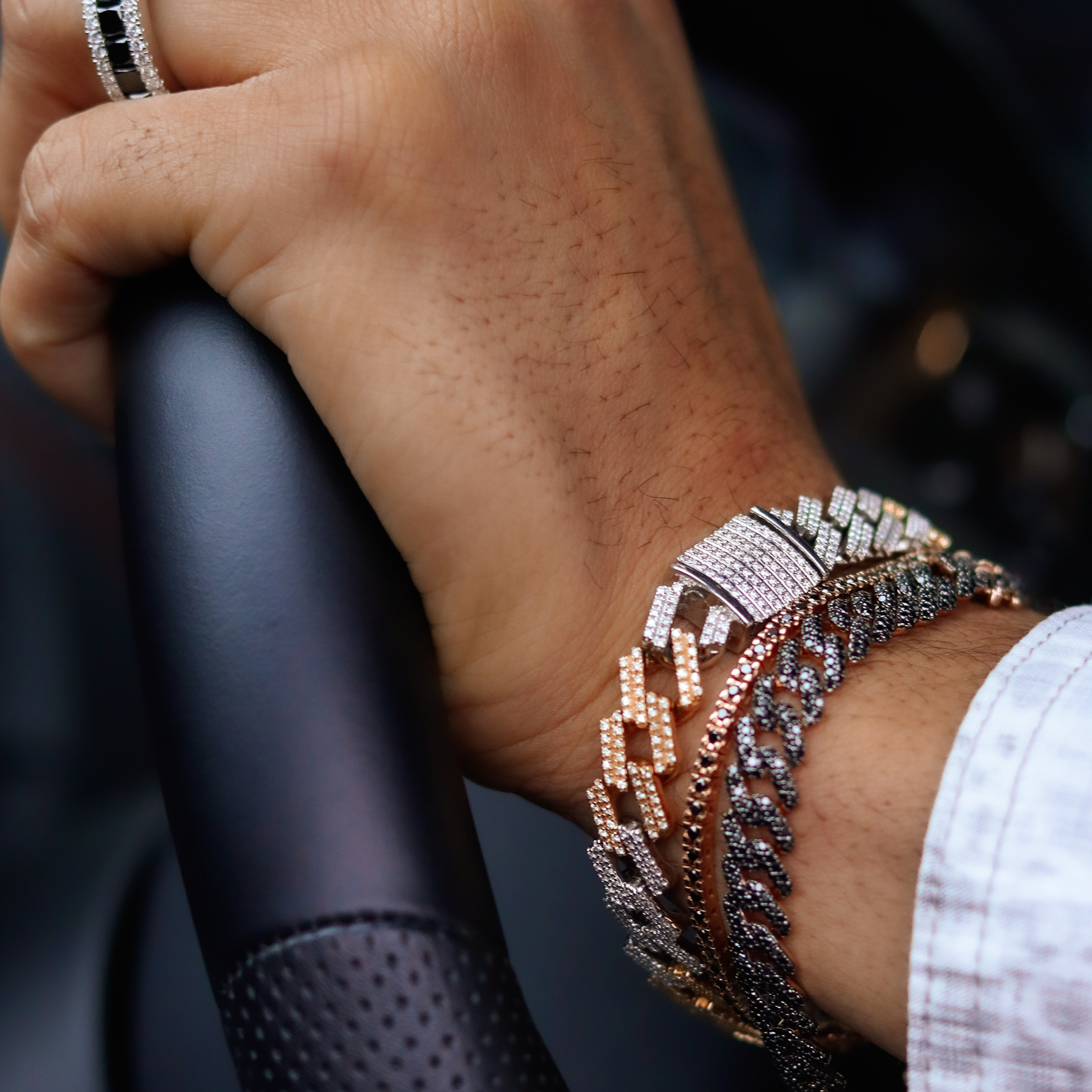 TROPHY BY GASSAN Necklace Timeless Diamonds Cuban Square Link