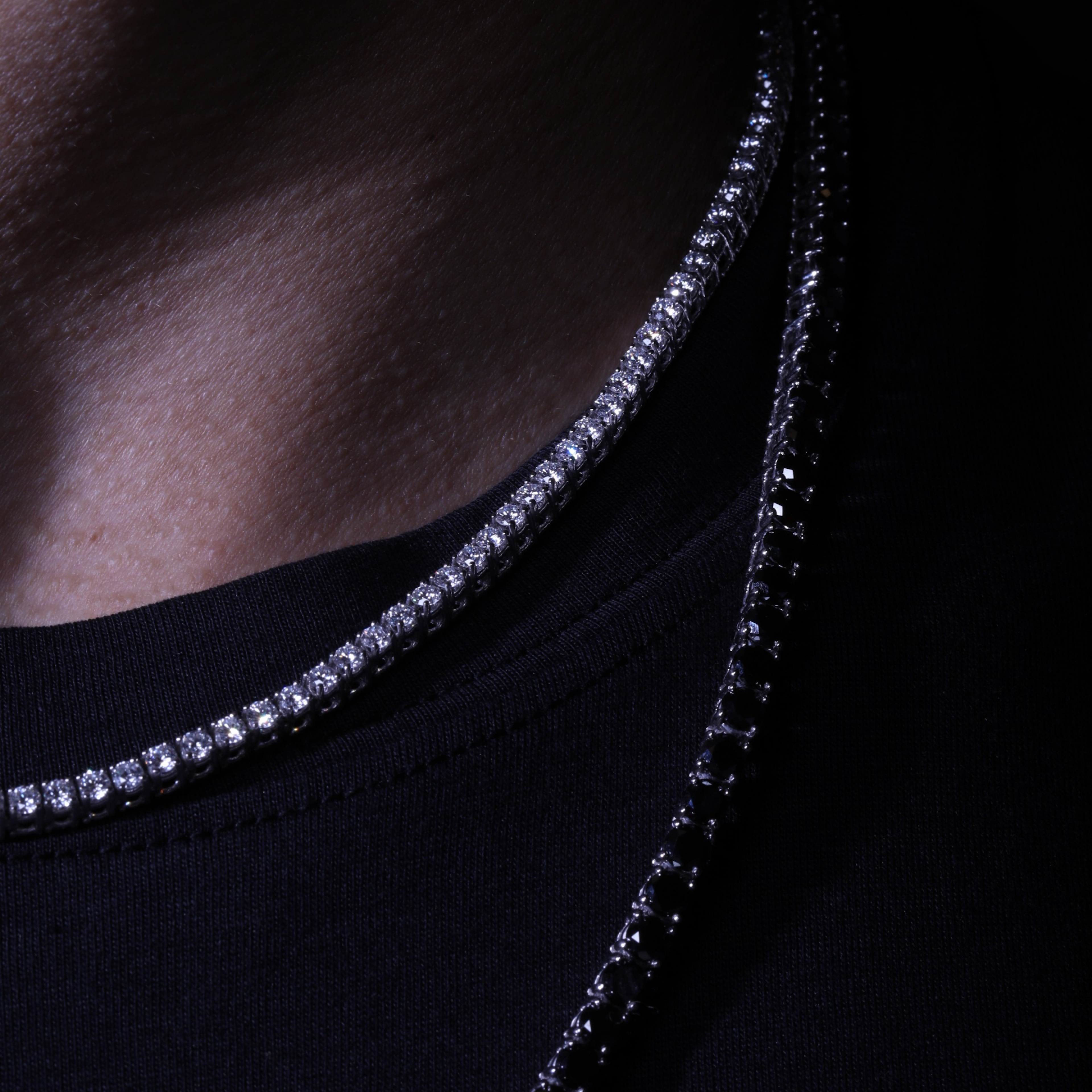 TROPHY BY GASSAN Collier Timeless Black Coated Black Diamond