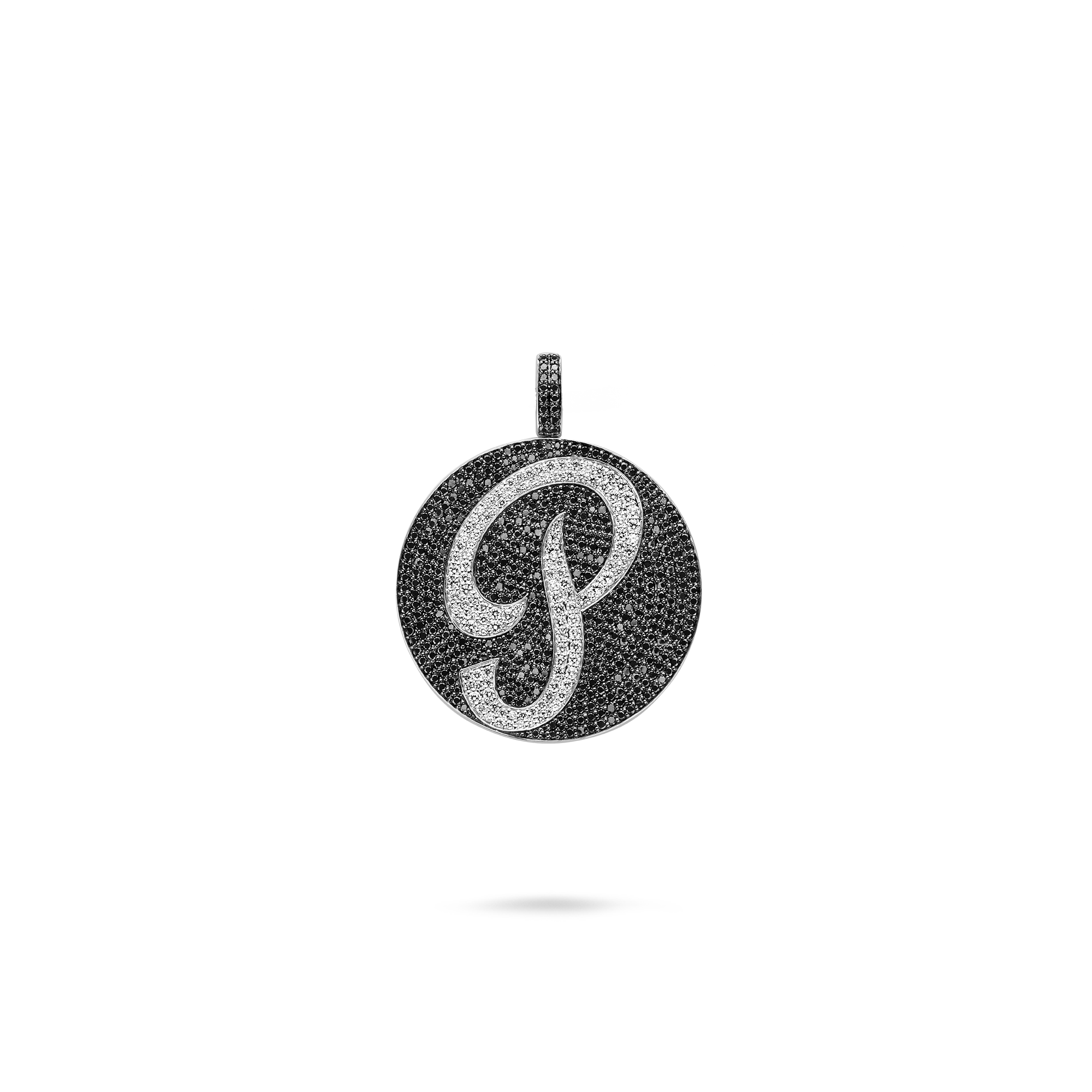 TROPHY BY GASSAN Pendant Timeless Paved Black/White Diamond P