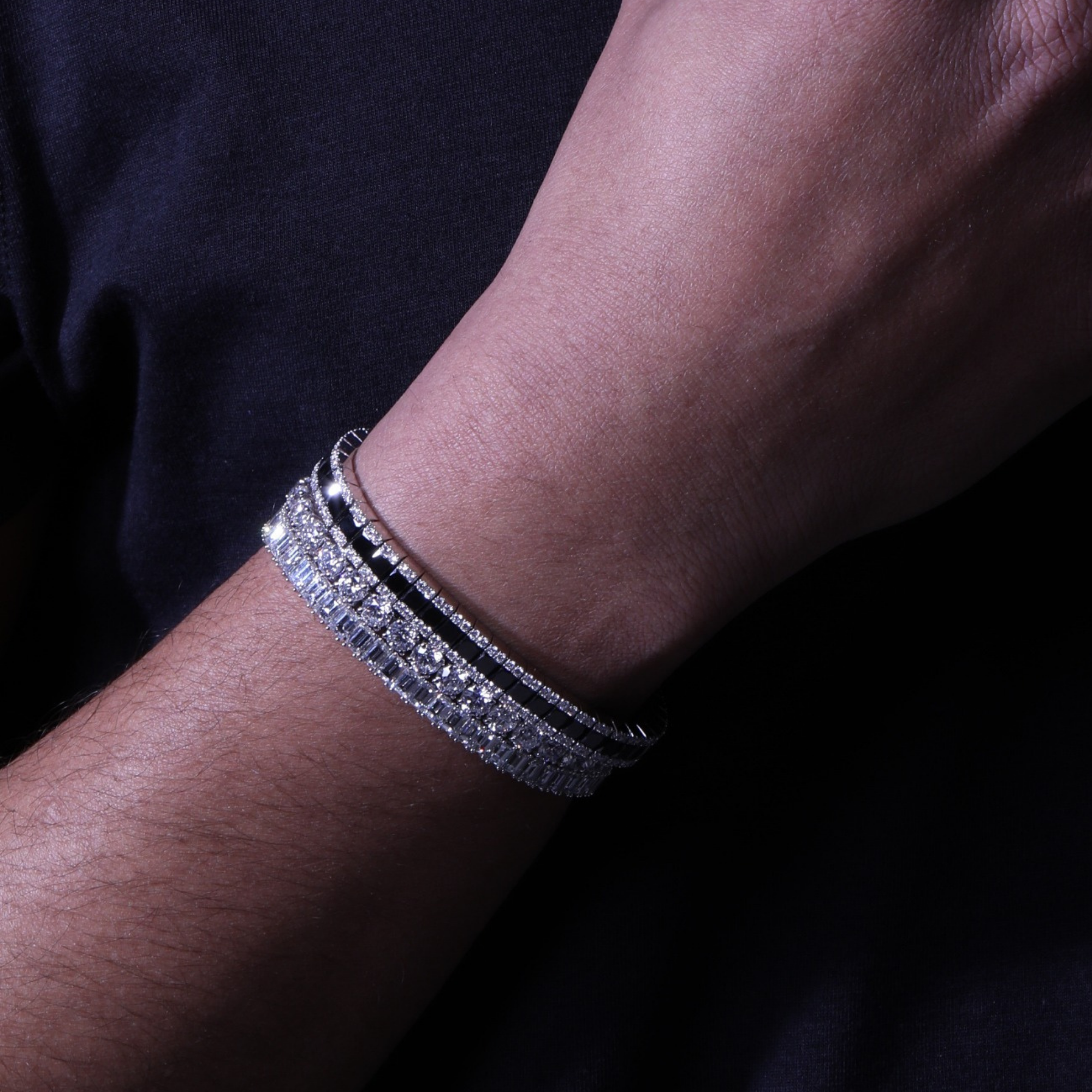 TROPHY BY GASSAN Armband Gemstone Black & White Diamond