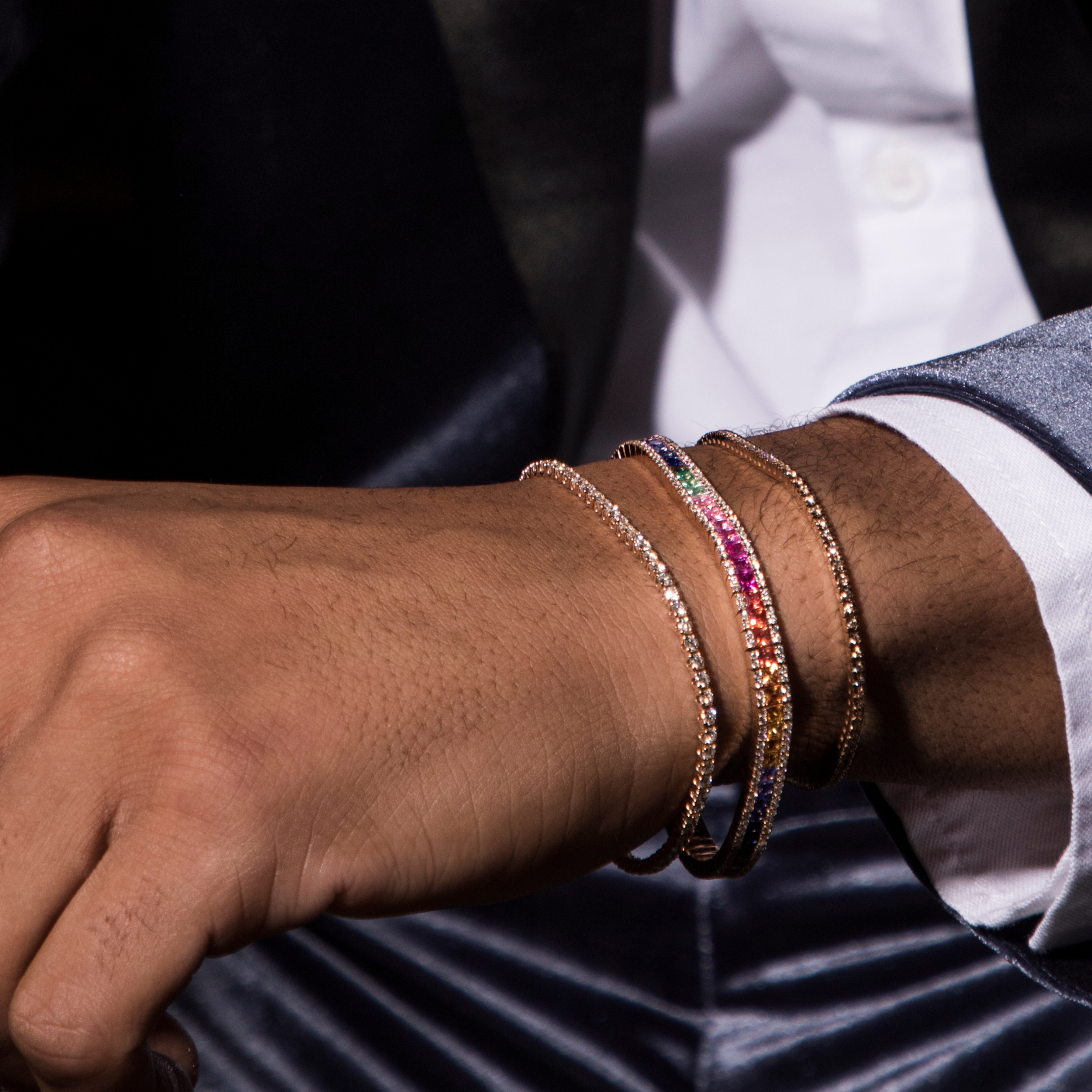 TROPHY BY GASSAN Armband Gemstone Sapphire Rainbow Diamond