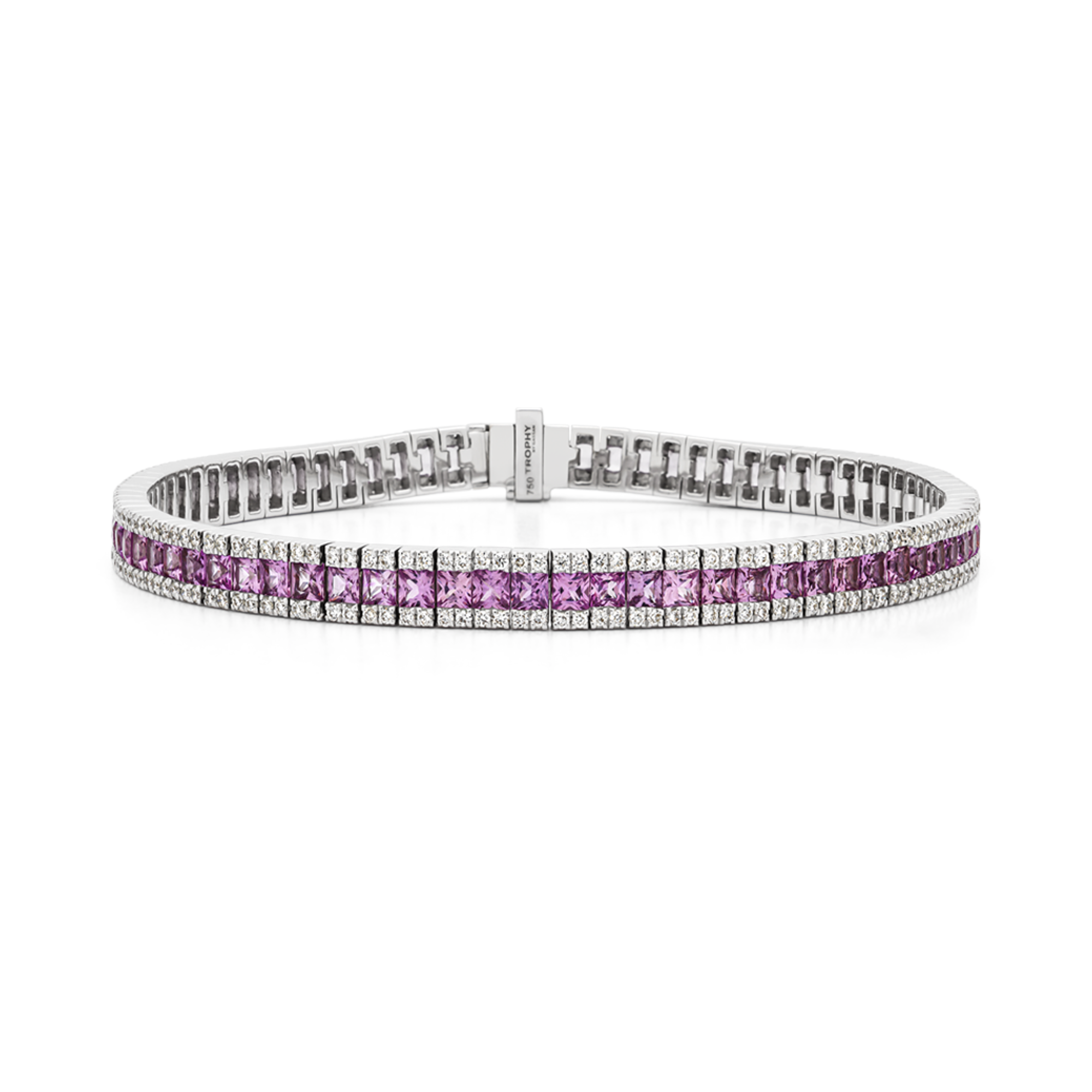 TROPHY BY GASSAN Armband Gemstone Pink Sapphire Diamond