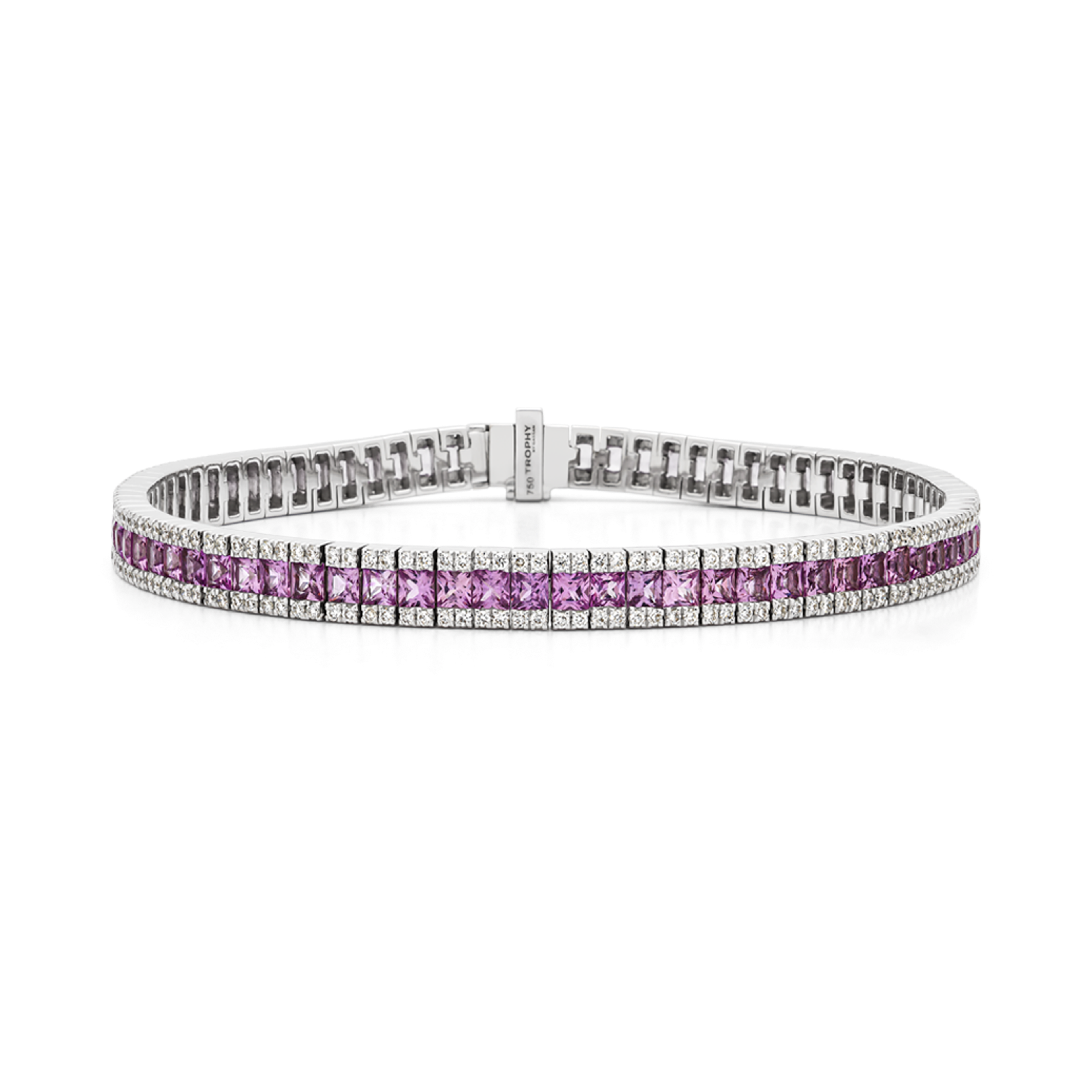 TROPHY BY GASSAN Armband Gemstone Pink Sapphire Diamond