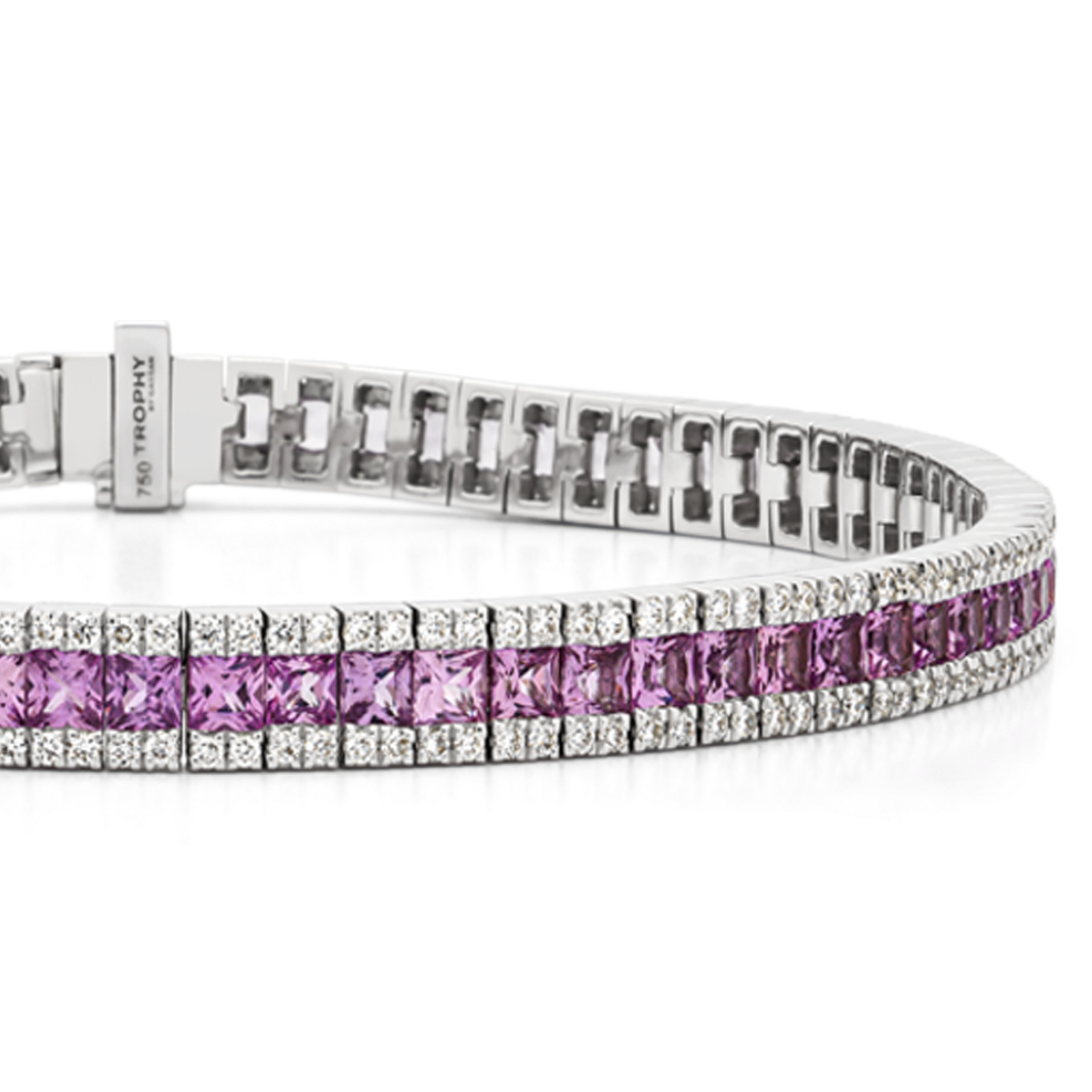 TROPHY BY GASSAN Armband Gemstone Pink Sapphire Diamond