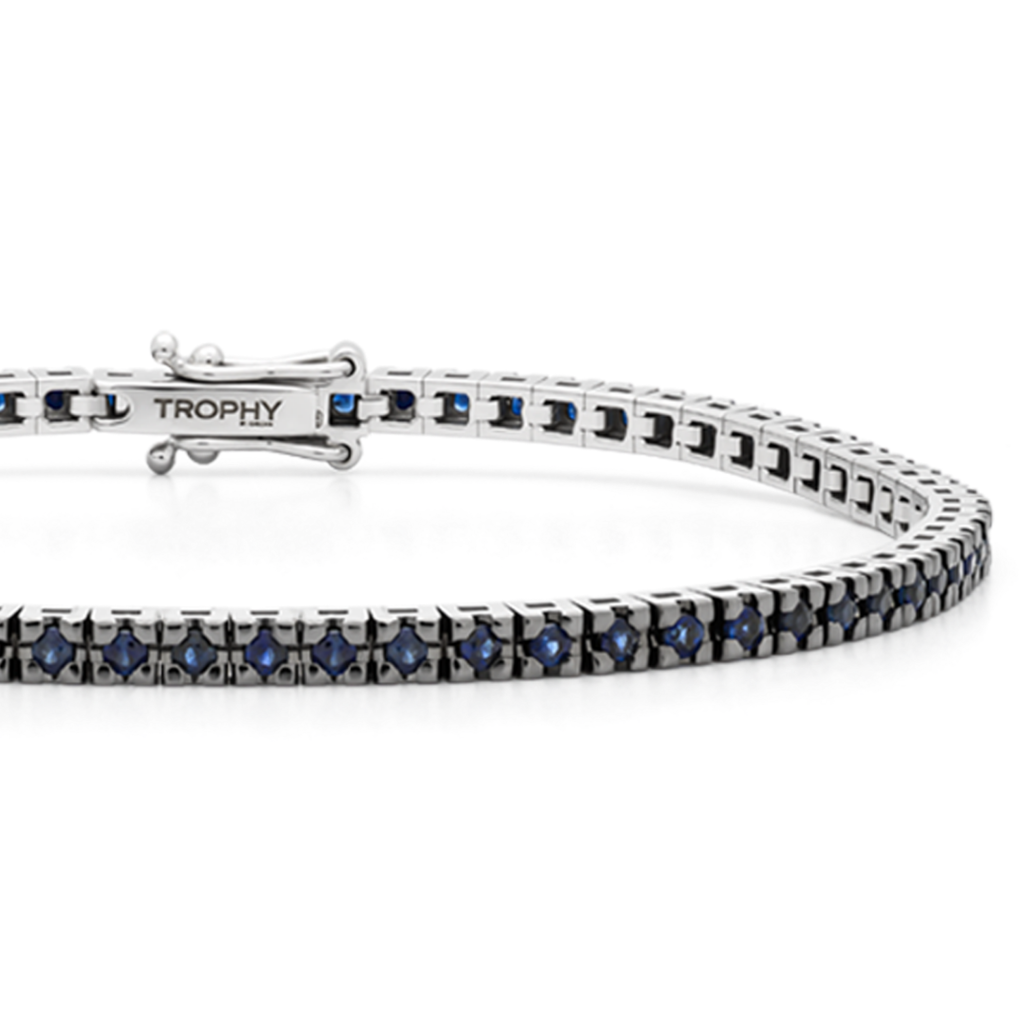 TROPHY BY GASSAN Armband Gemstone Black Coated Blue Sapphire