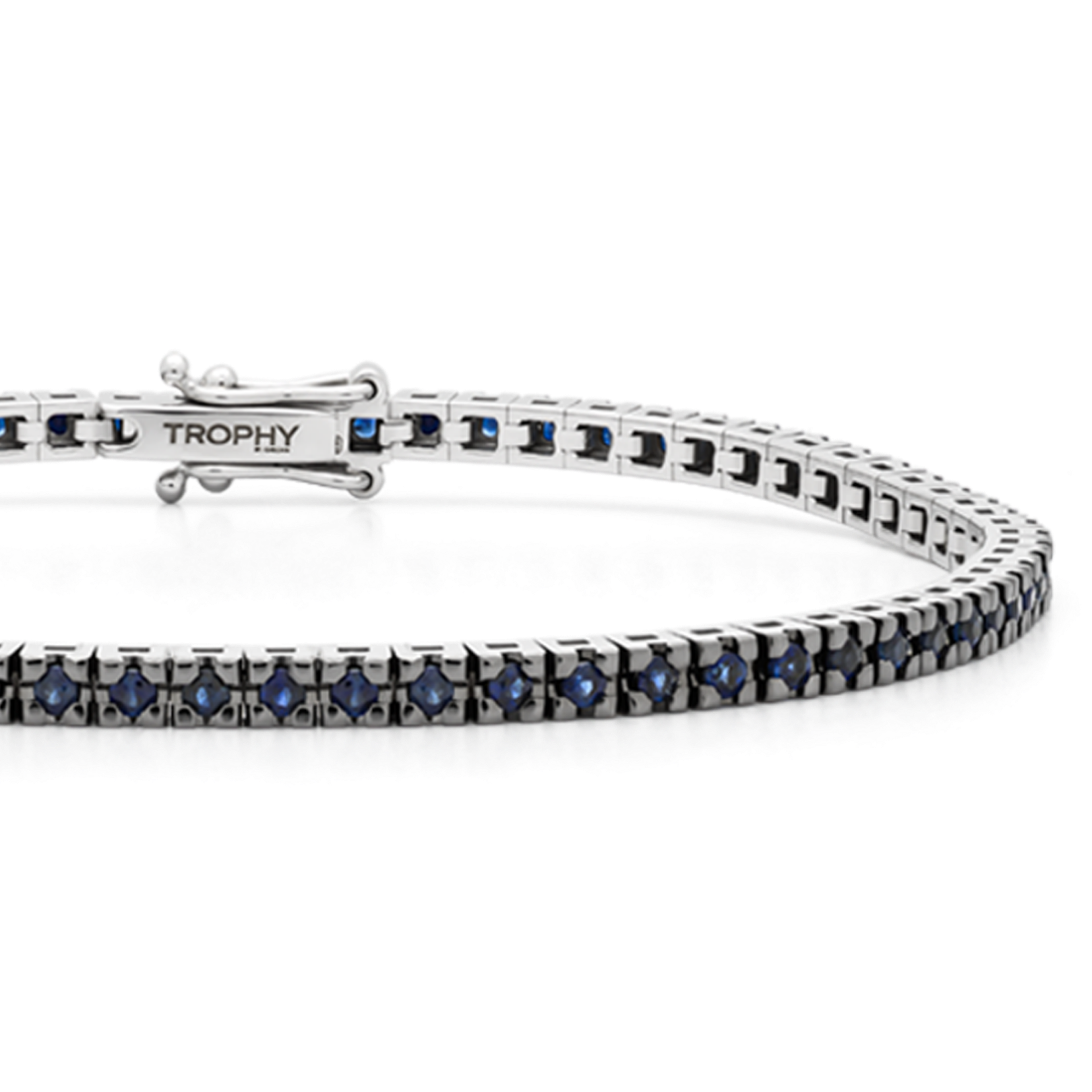 TROPHY BY GASSAN Armband Gemstone Black Coated Blue Sapphire