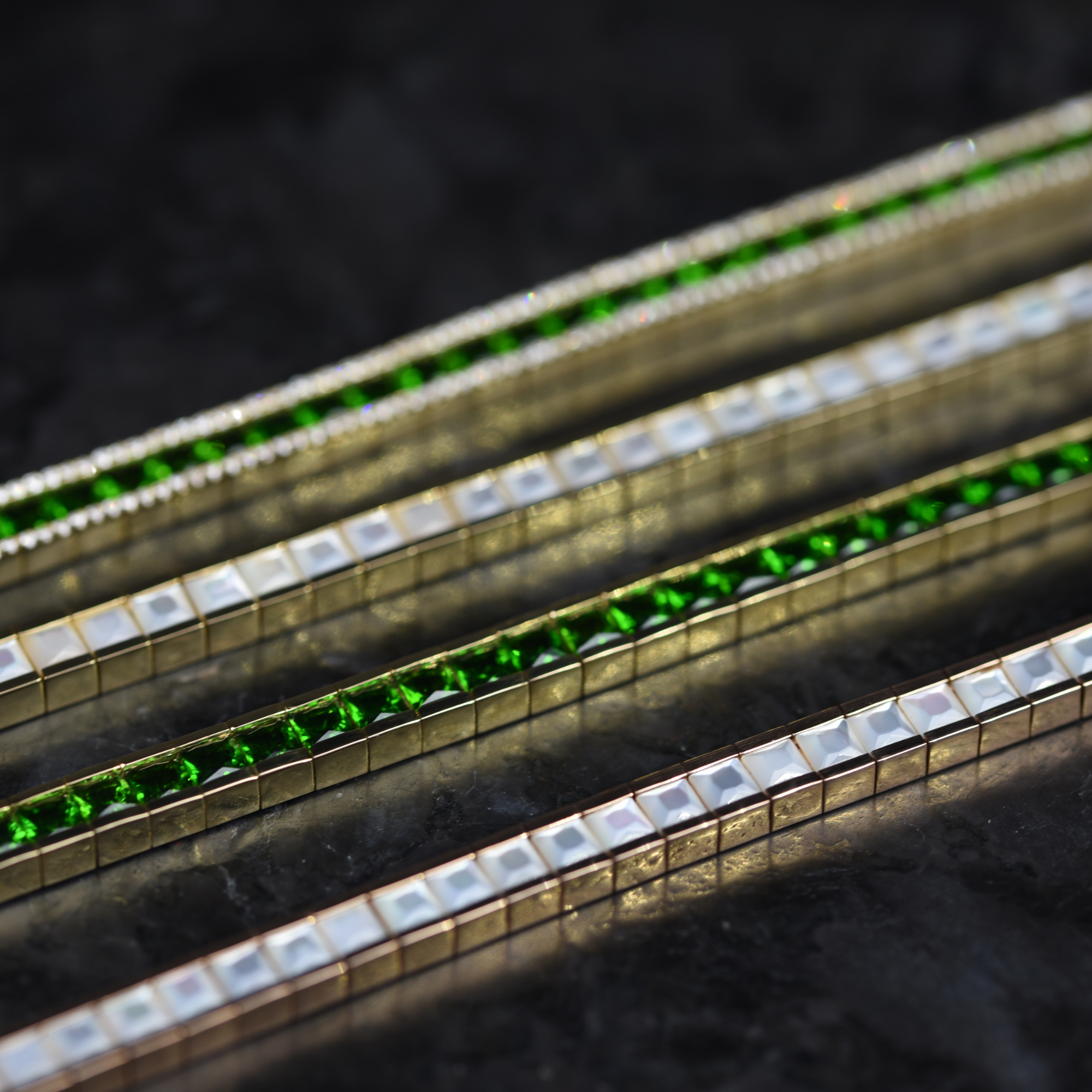 TROPHY BY GASSAN Bracelet Gemstone Diamond & Diopside