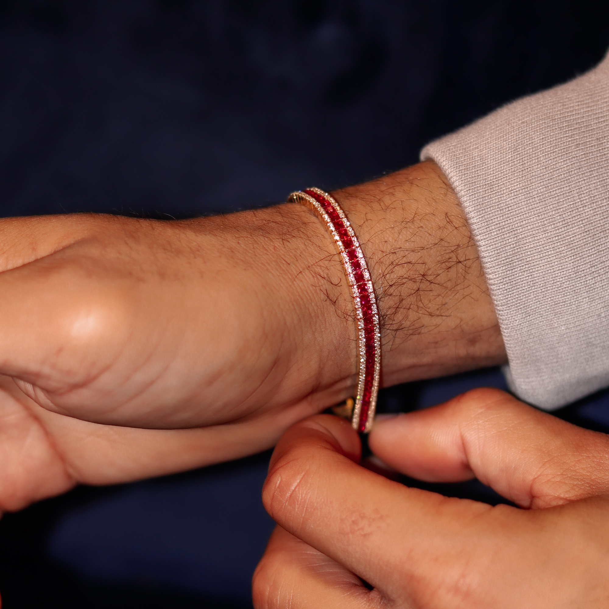 TROPHY BY GASSAN Armband Gemstone Diamond & Ruby