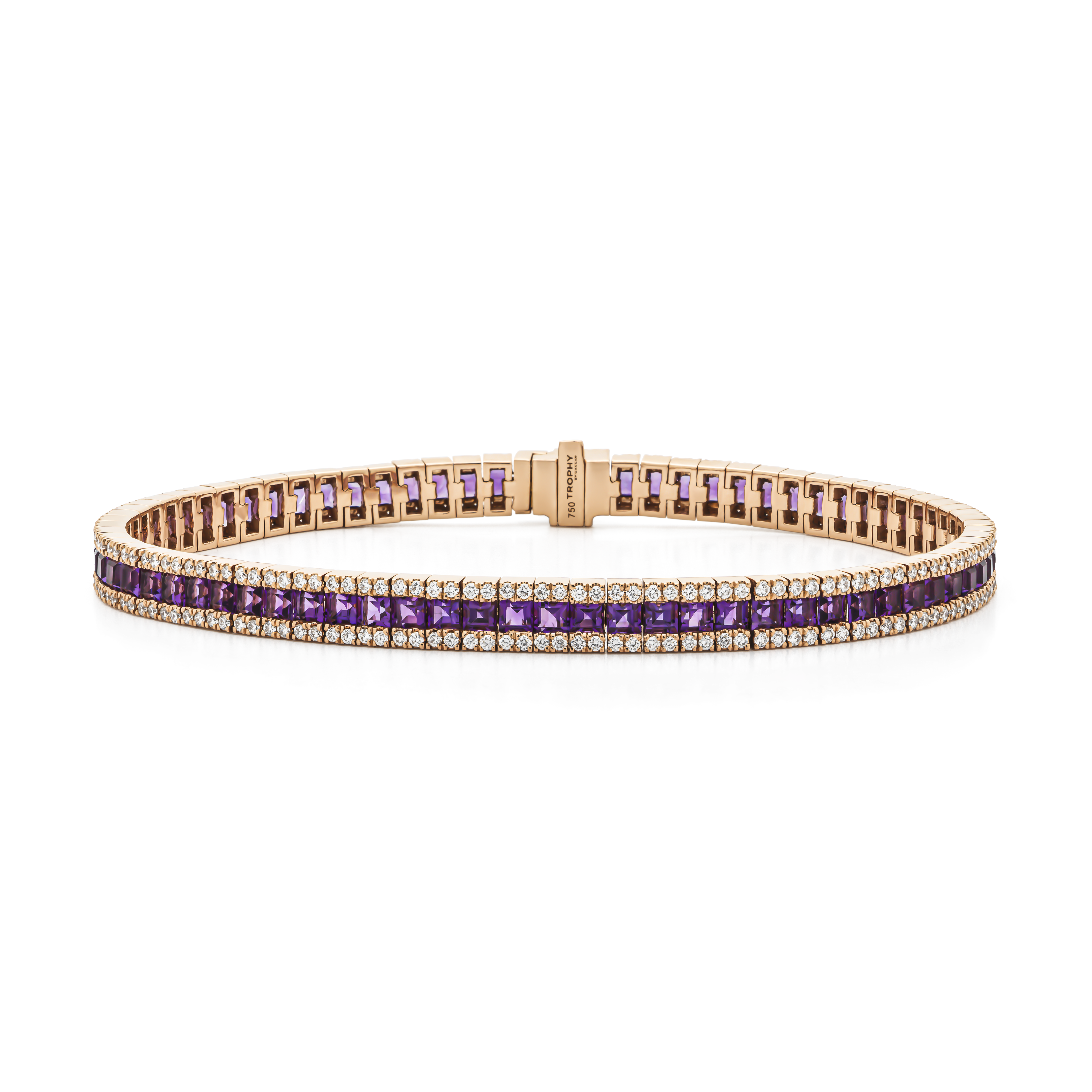 TROPHY BY GASSAN Armband Gemstone  Diamond & Amethyst