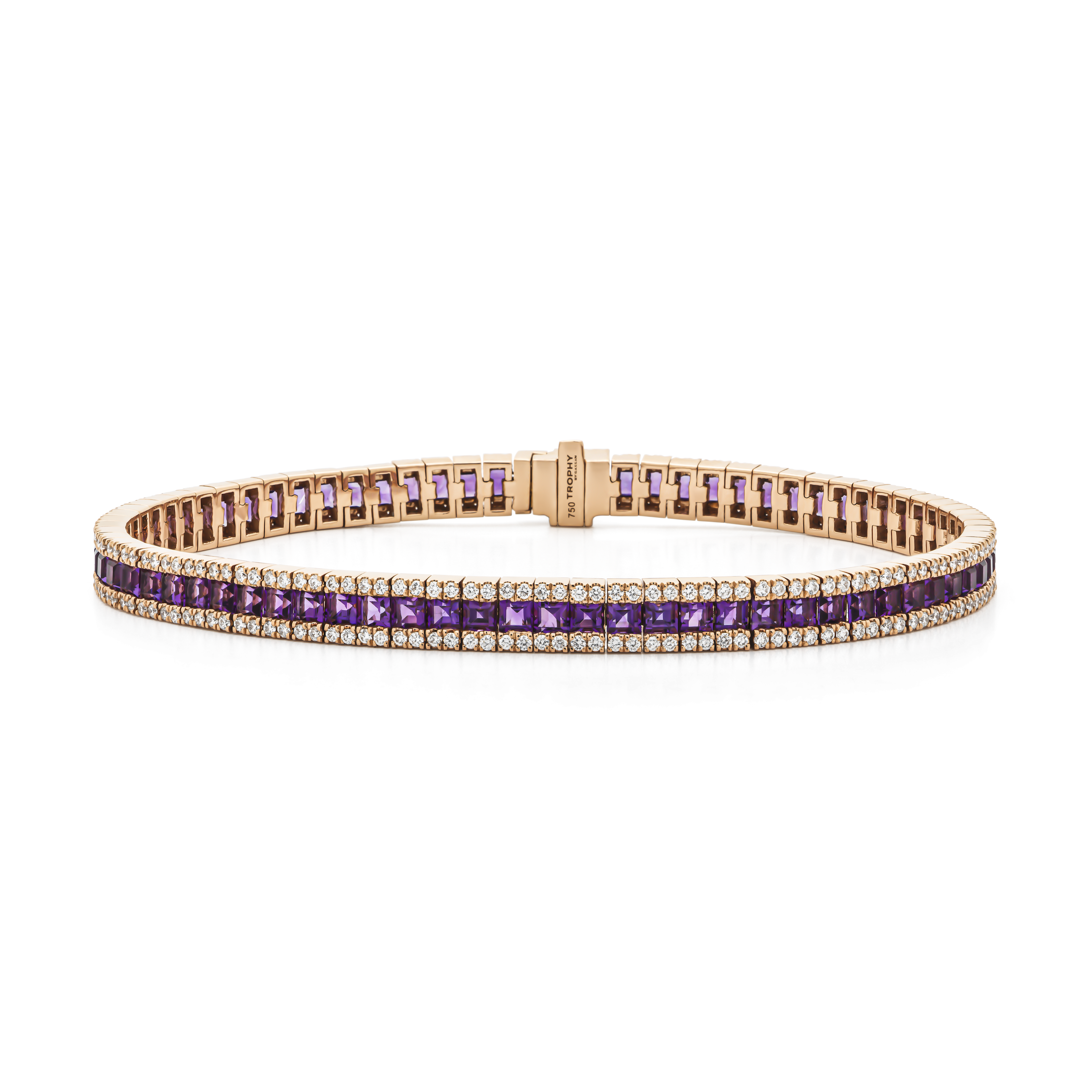 TROPHY BY GASSAN Armband Gemstone Diamond & Amethyst