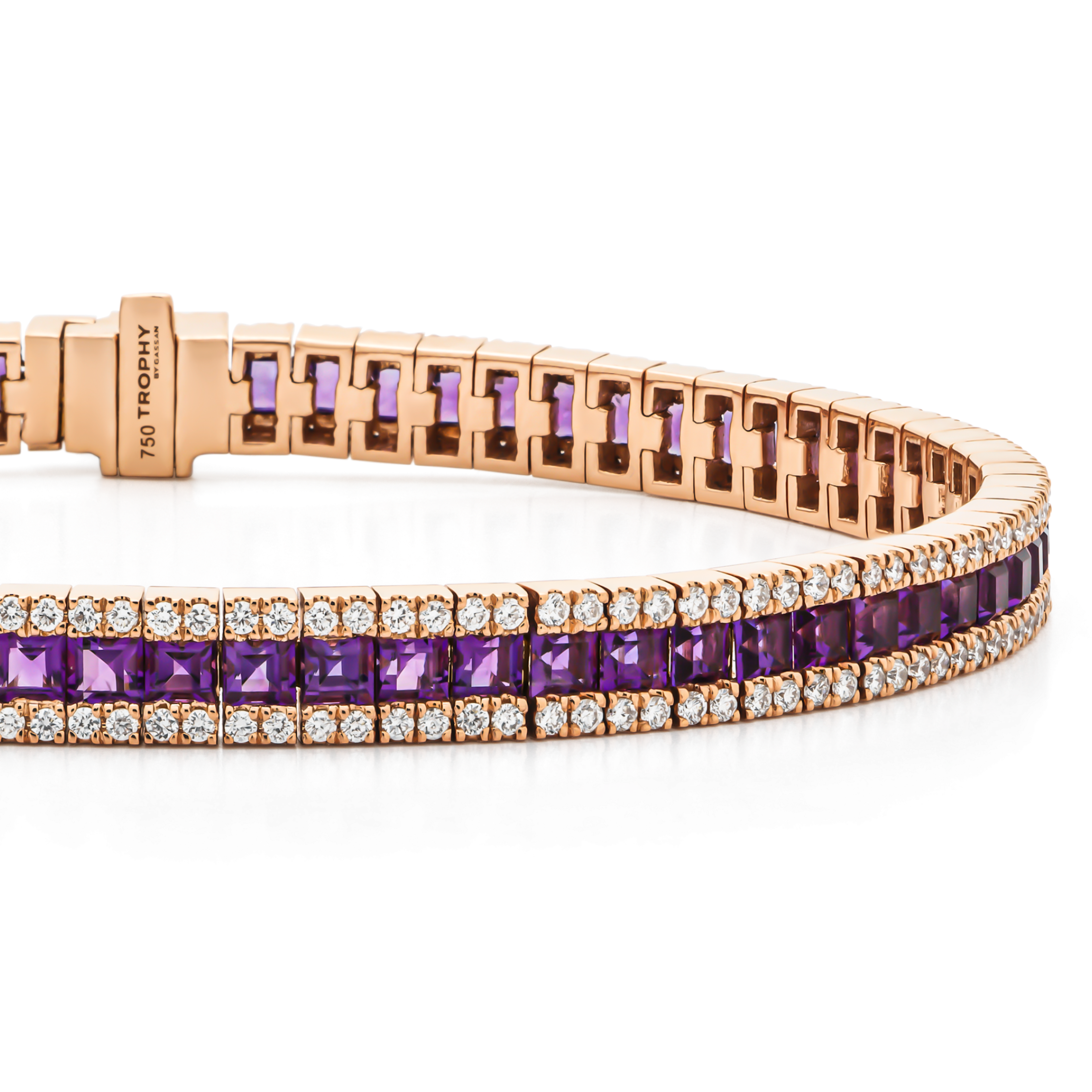 TROPHY BY GASSAN Armband Gemstone Diamond & Amethyst