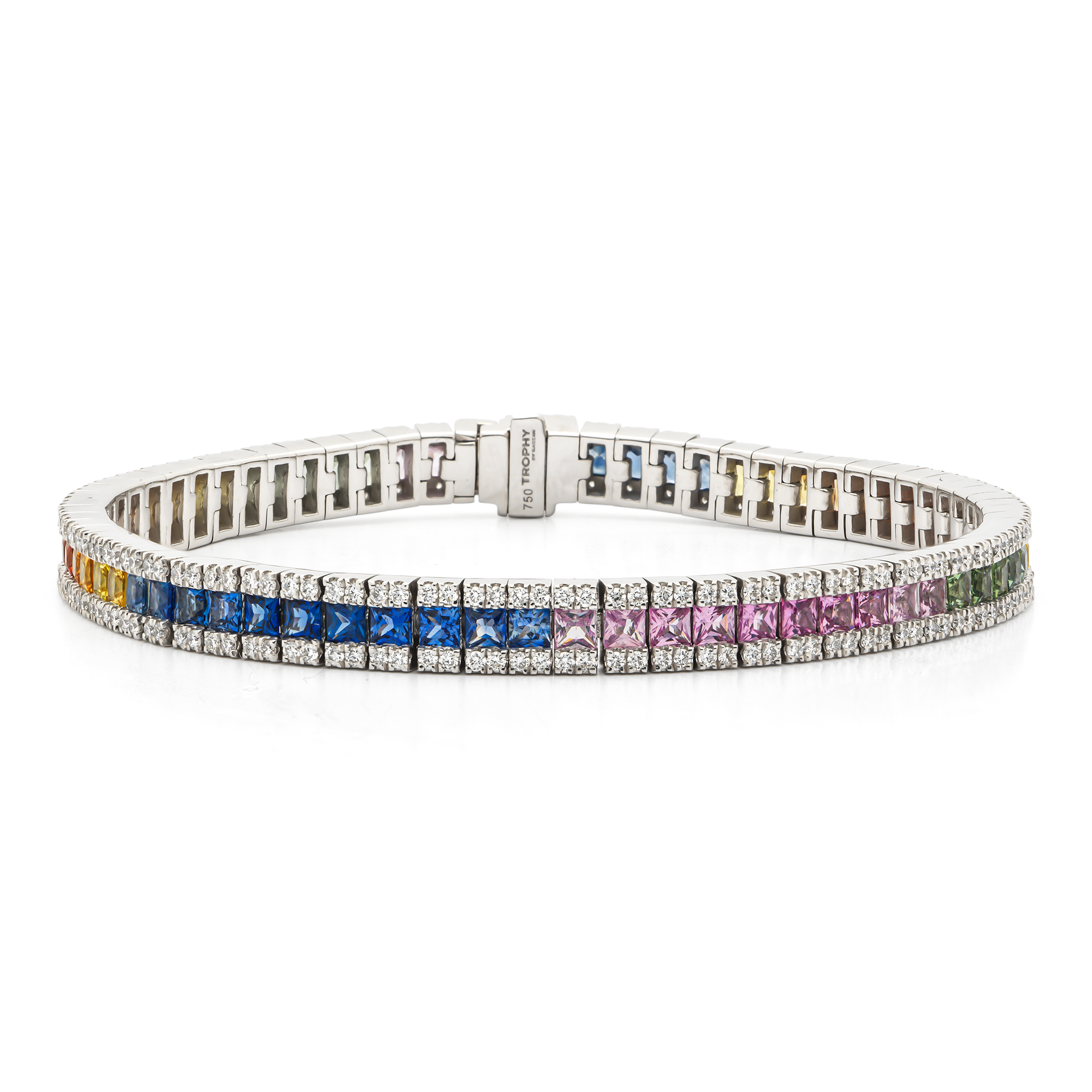 TROPHY BY GASSAN Armband Gemstone DIamond & Multicolour Sapphire