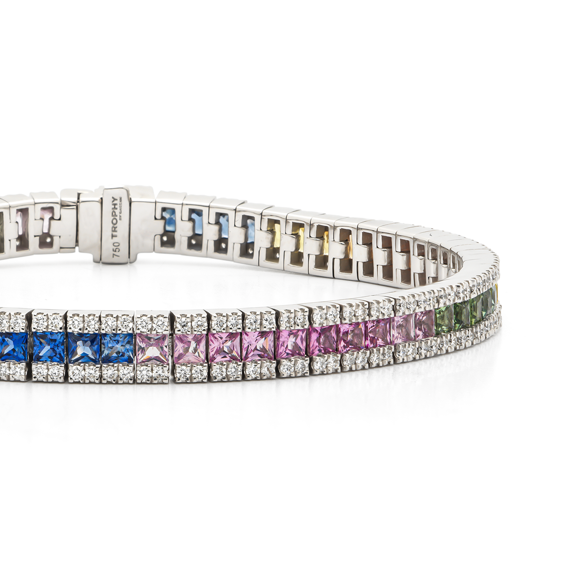 TROPHY BY GASSAN Armband Gemstone DIamond & Multicolour Sapphire