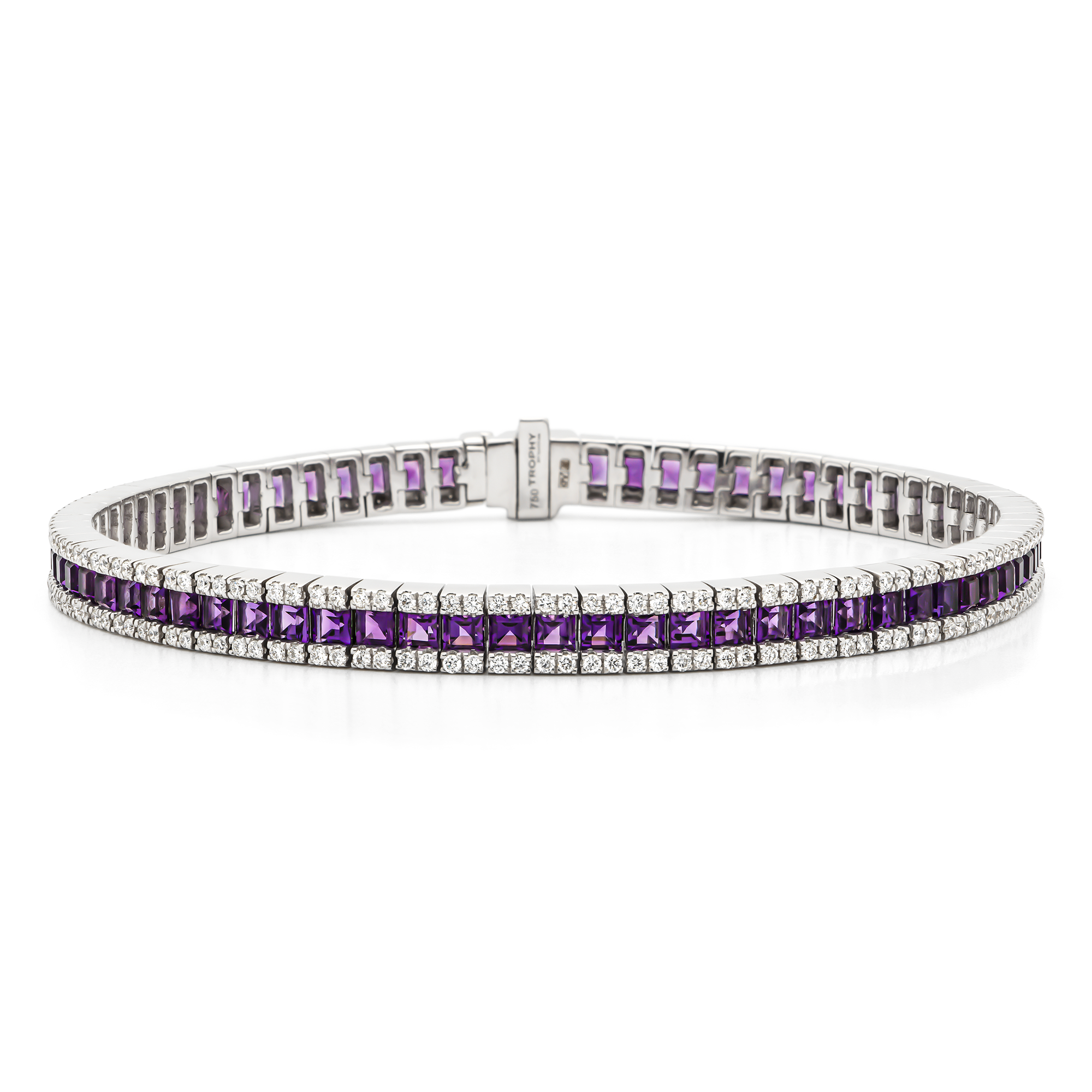 TROPHY BY GASSAN Armband Gemstone Diamond & Amethyst