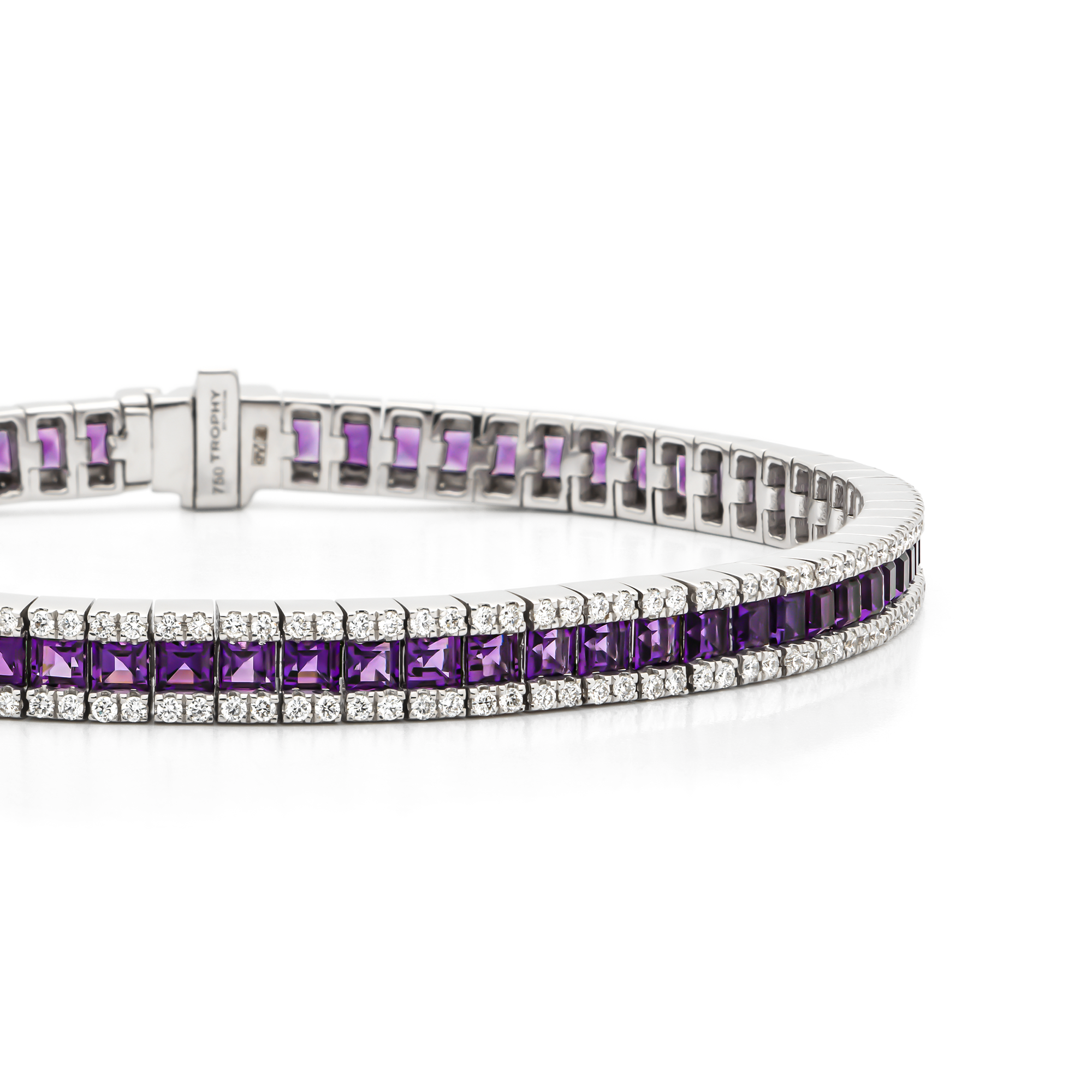 TROPHY BY GASSAN Armband Gemstone Diamond & Amethyst
