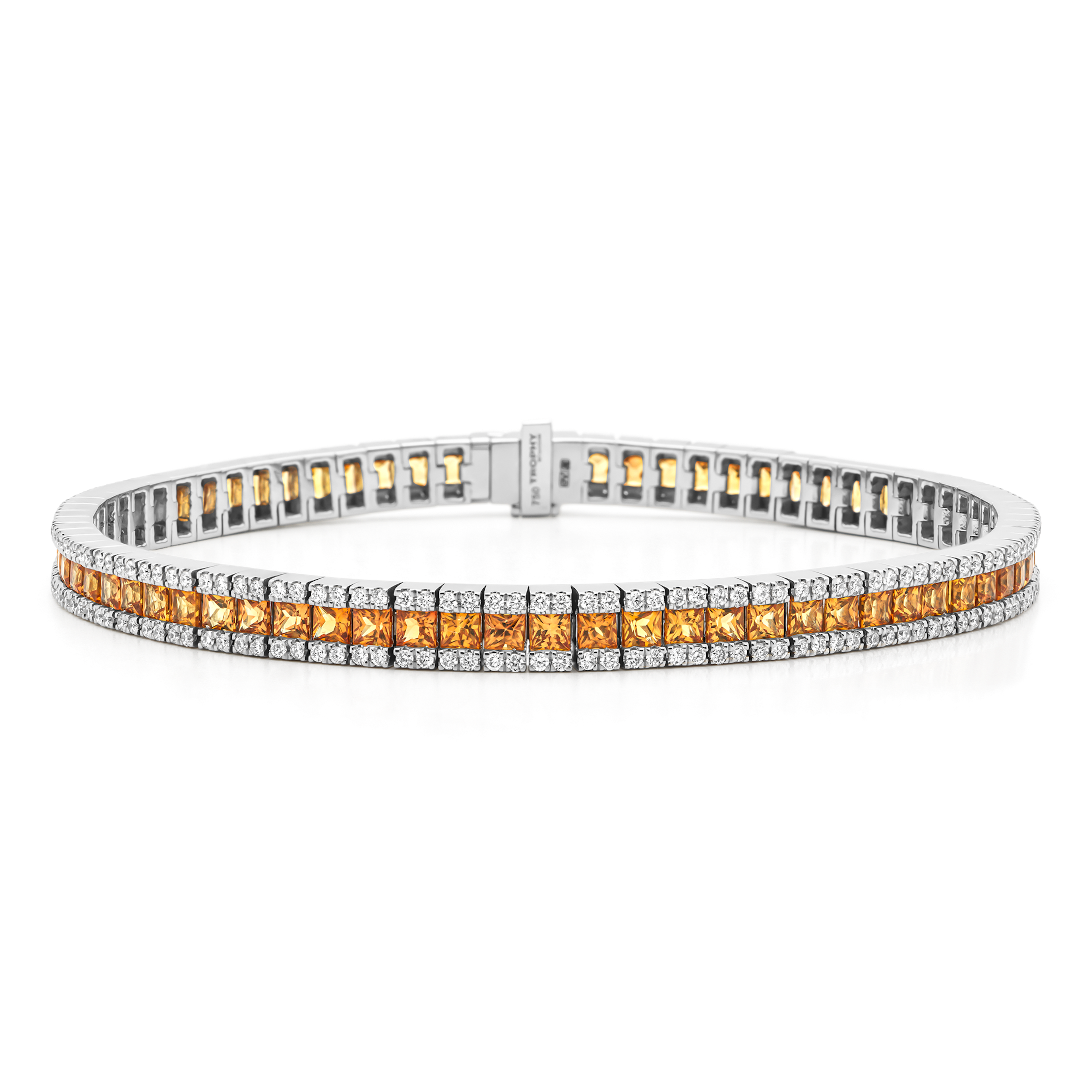 TROPHY BY GASSAN Armband Gemstone Diamond & Orange Sapphire