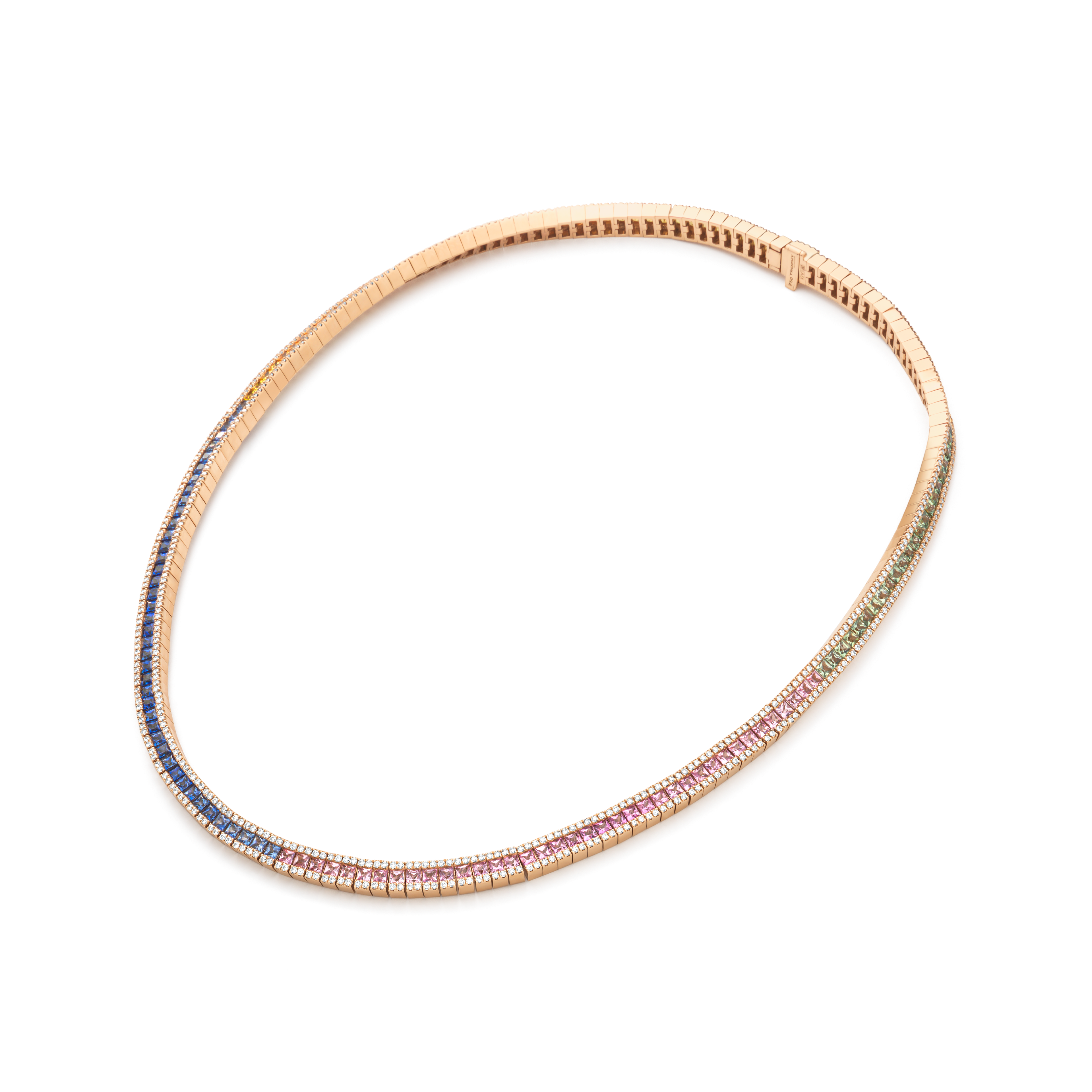 TROPHY BY GASSAN Collier Gemstone Diamond & Multicolor Sapphire