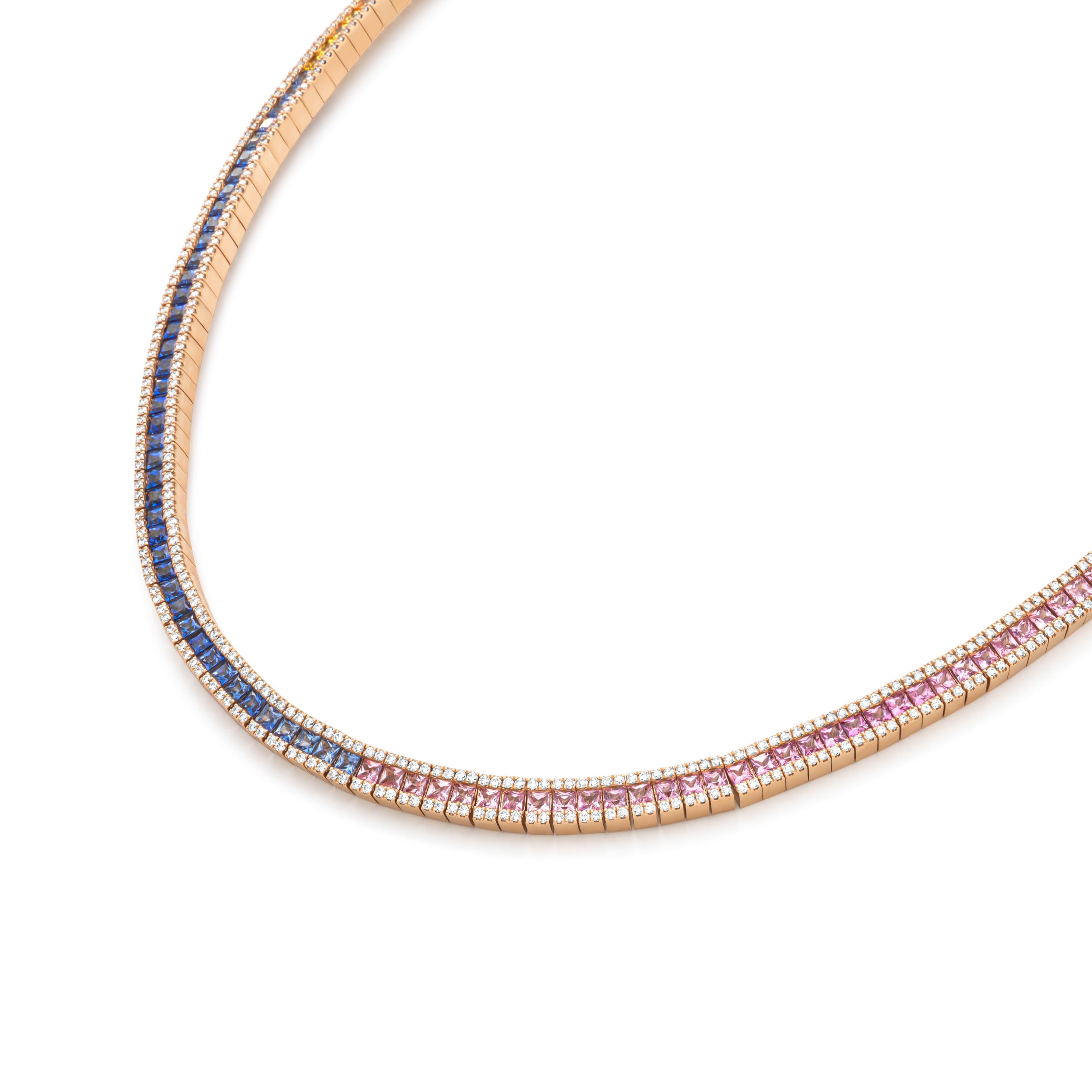 TROPHY BY GASSAN Collier Gemstone Diamond & Multicolor Sapphire