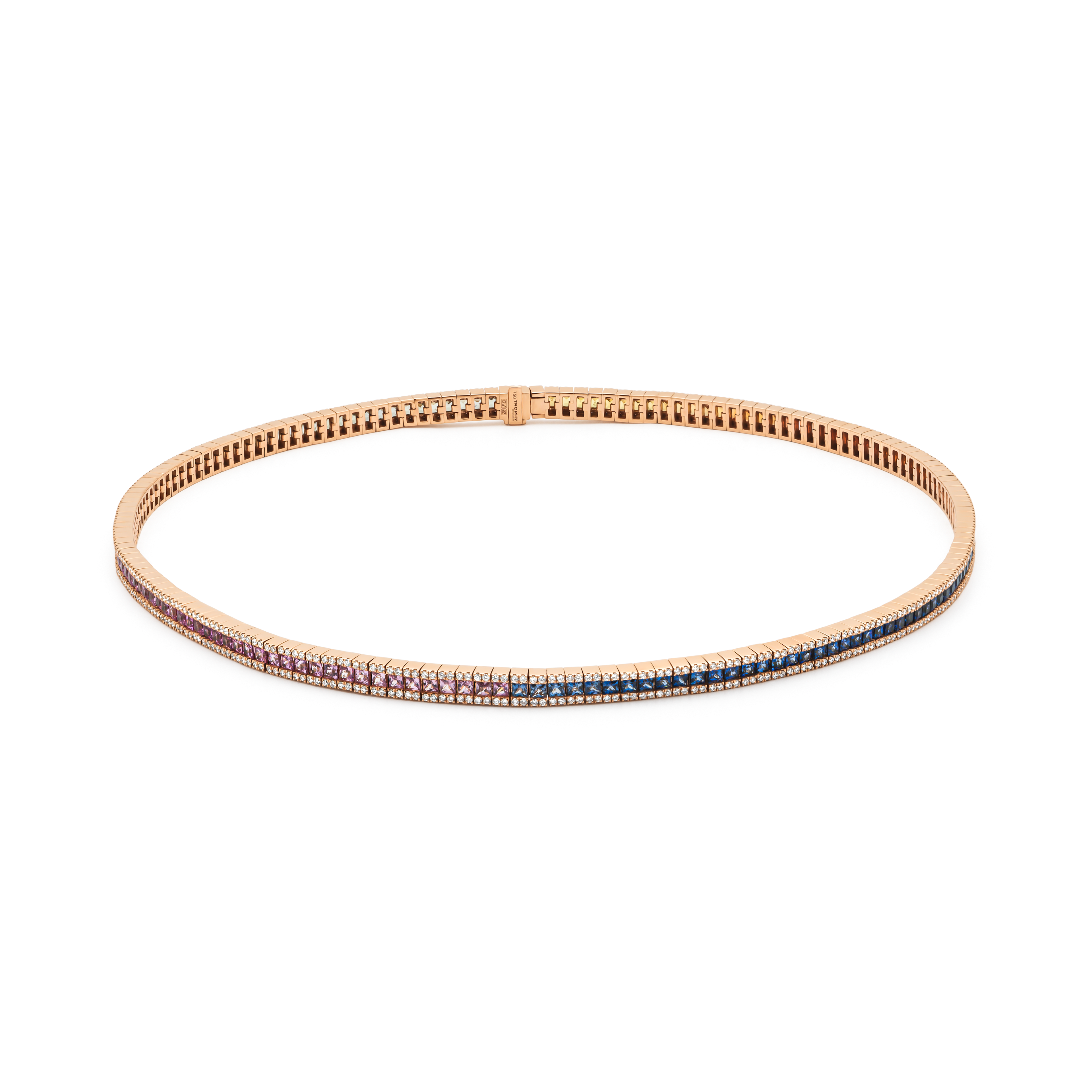 TROPHY BY GASSAN Collier Gemstone Diamond & Multicolor Sapphire