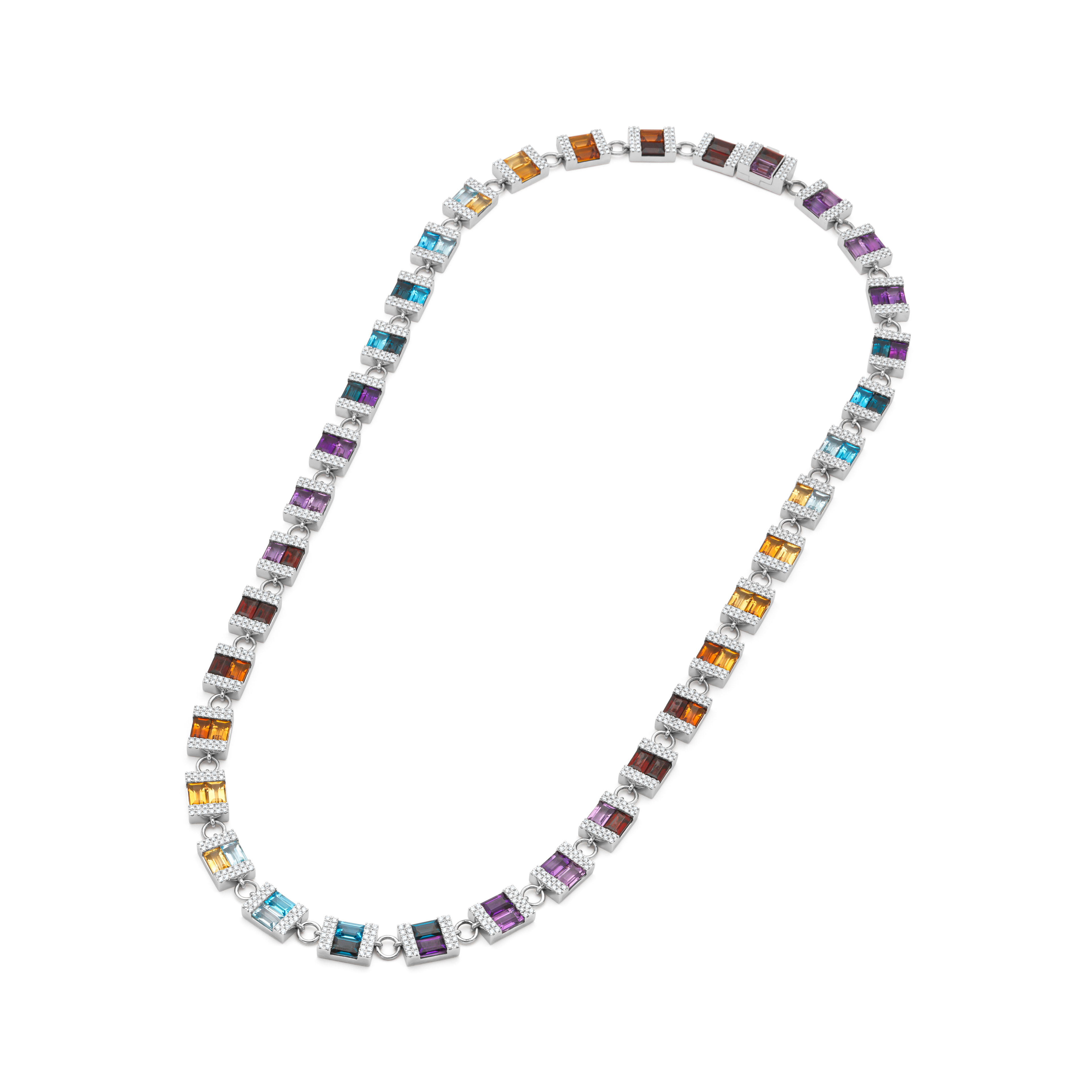 TROPHY BY GASSAN Collier Mystery Diamond & Mixt Colorstones