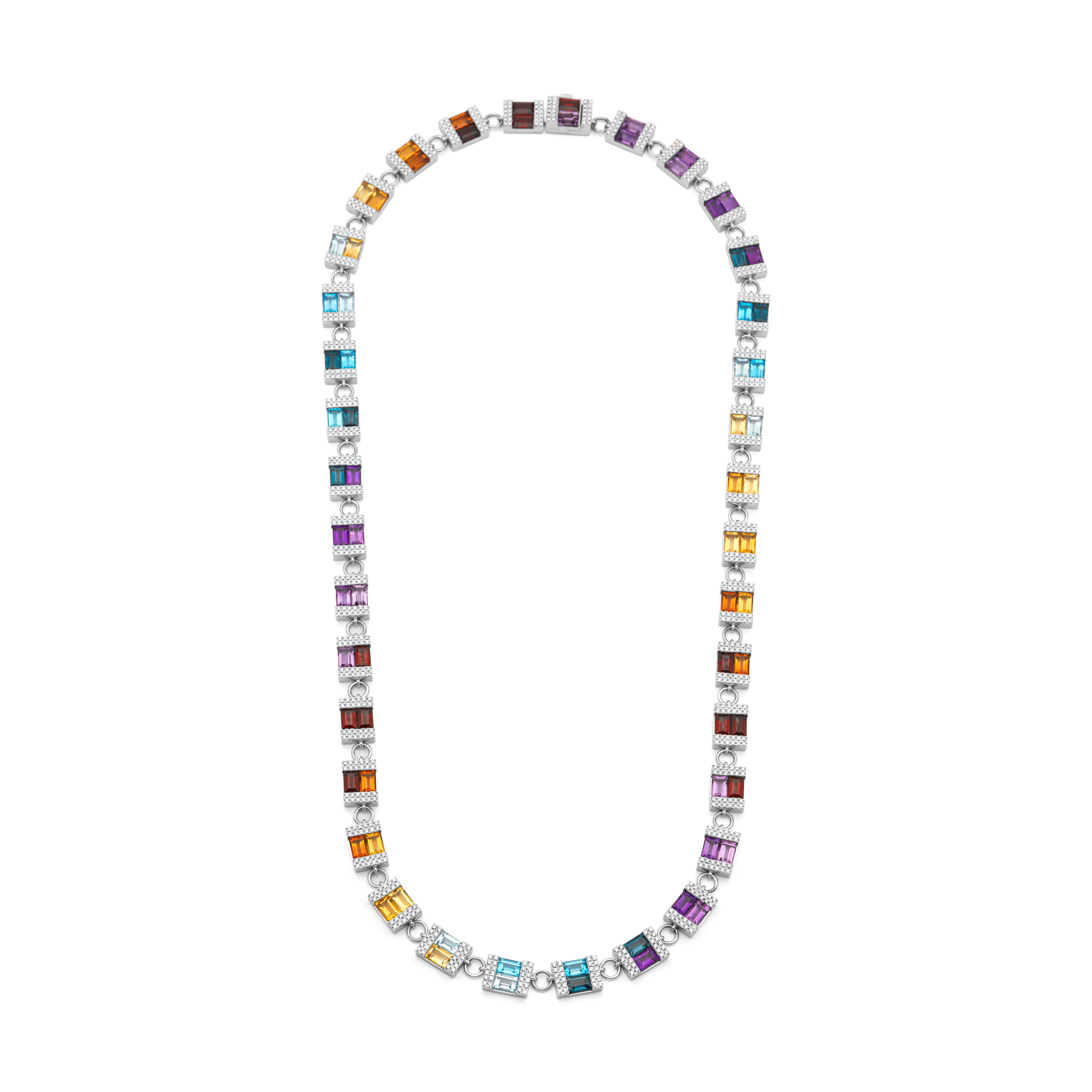 TROPHY BY GASSAN Collier Mystery Diamond & Mixt Colorstones