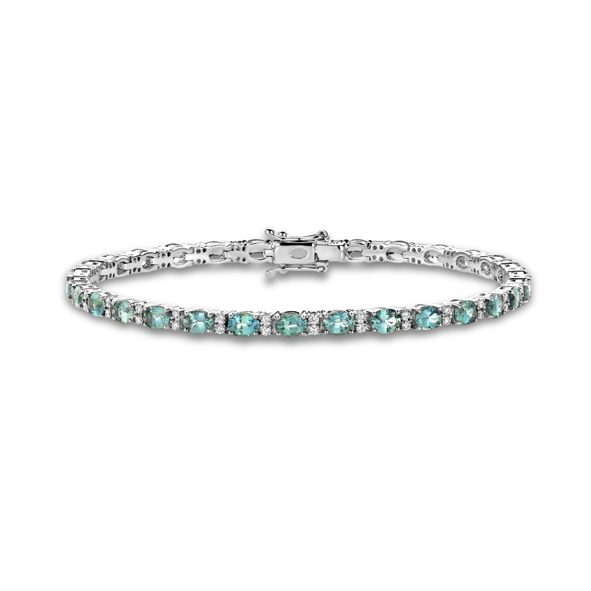 TROPHY BY GASSAN Green Sapphire Diamond Bracelet