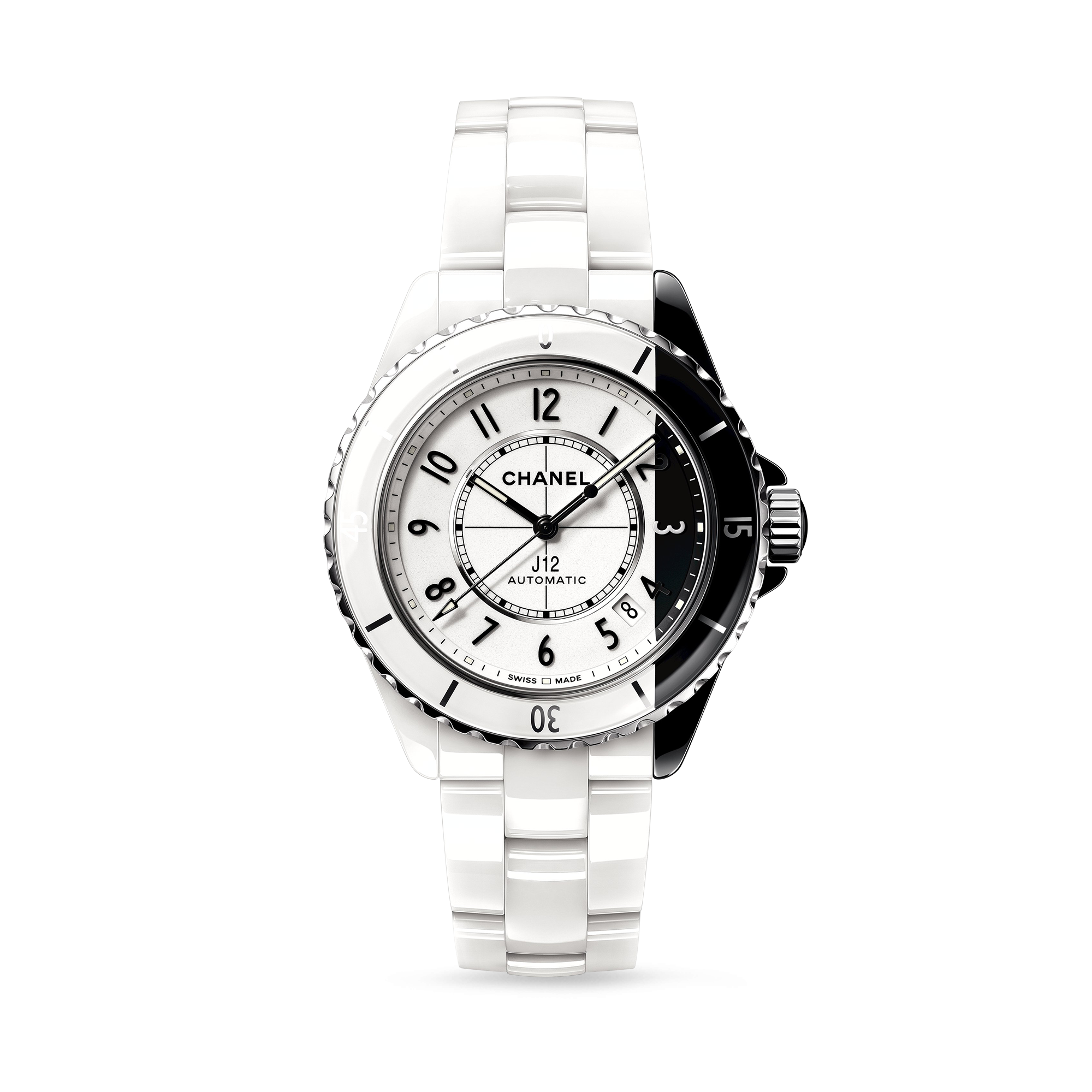 Chanel White Stainless Steel And Ceramic J12 H4861 Mens Wristwatch 33 mm  Chanel  TLC