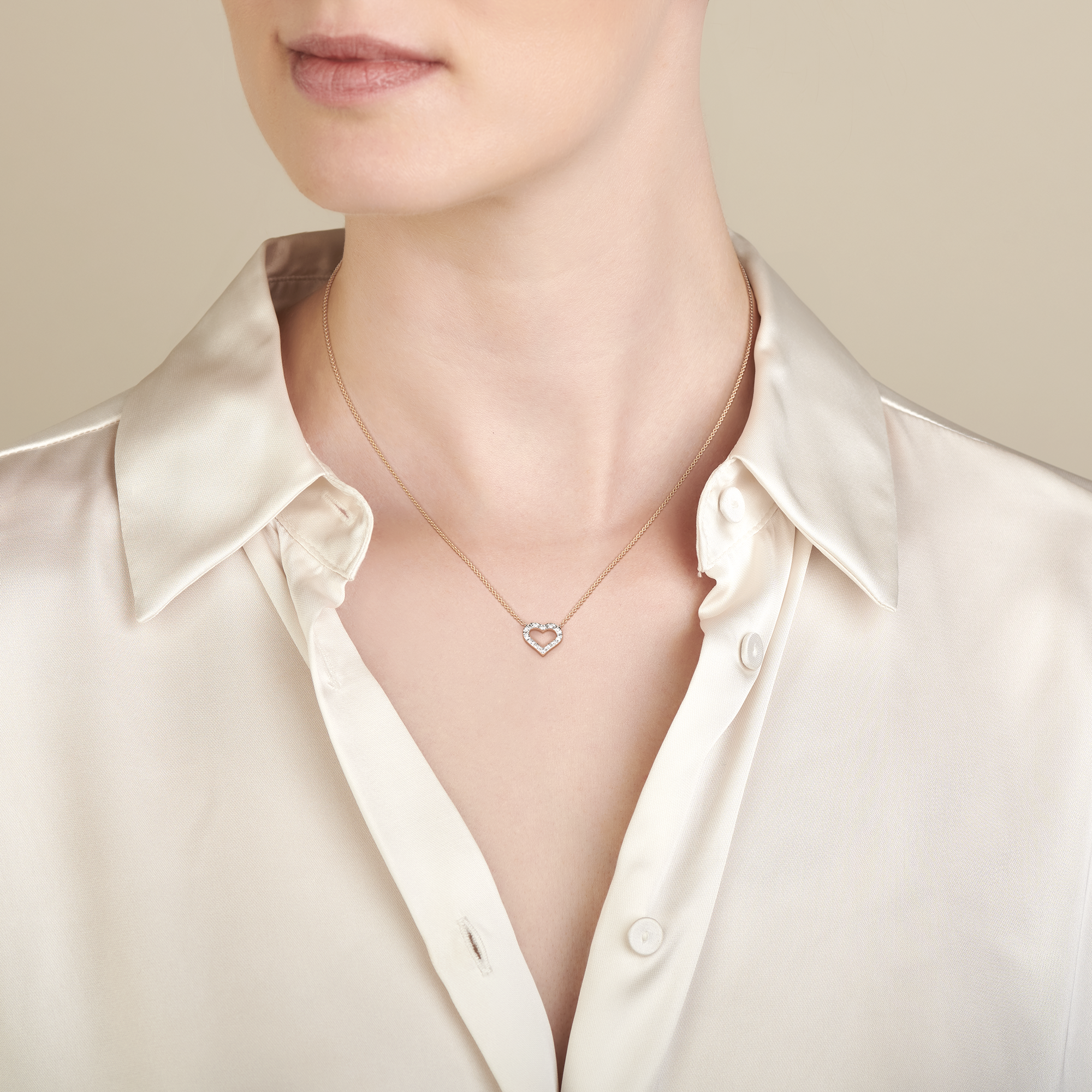 Gigi by GASSAN Necklace Lucky Love Open Heart Small