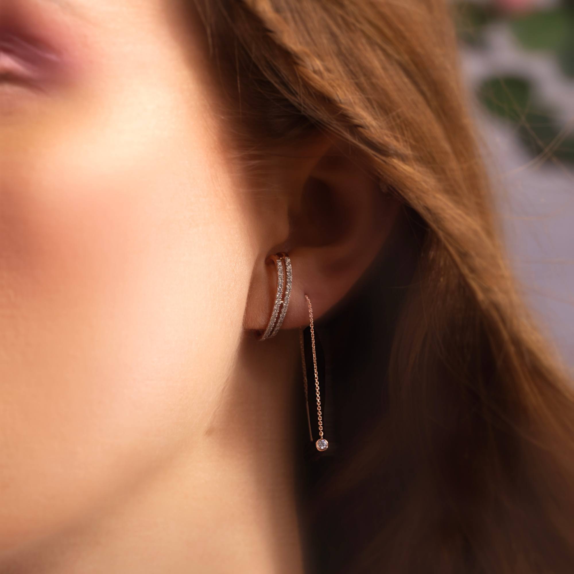 Gigi by GASSAN Oorbel Diamond Fantasy Dangling Solitair