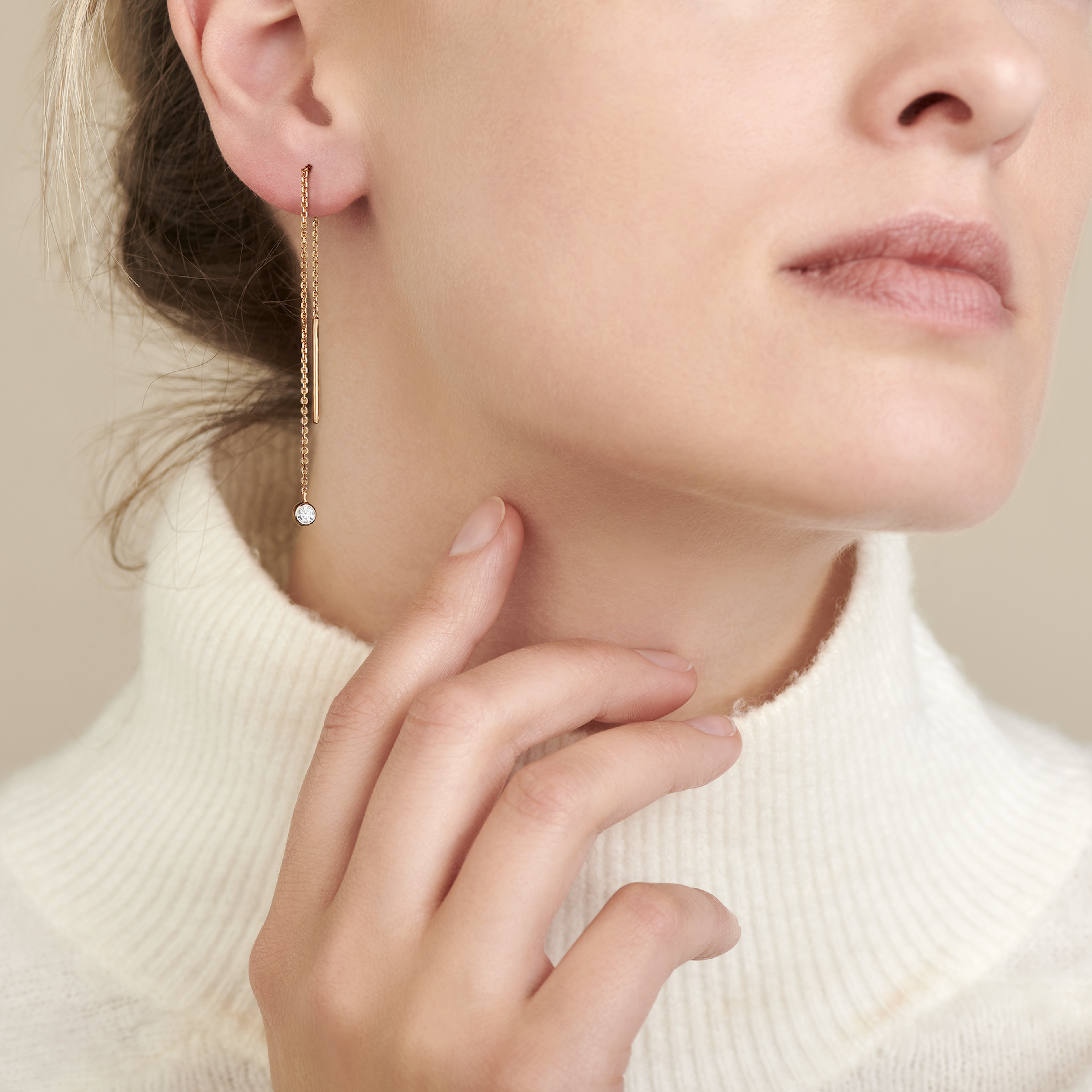 Gigi by GASSAN Oorbel Diamond Fantasy Dangling Solitair