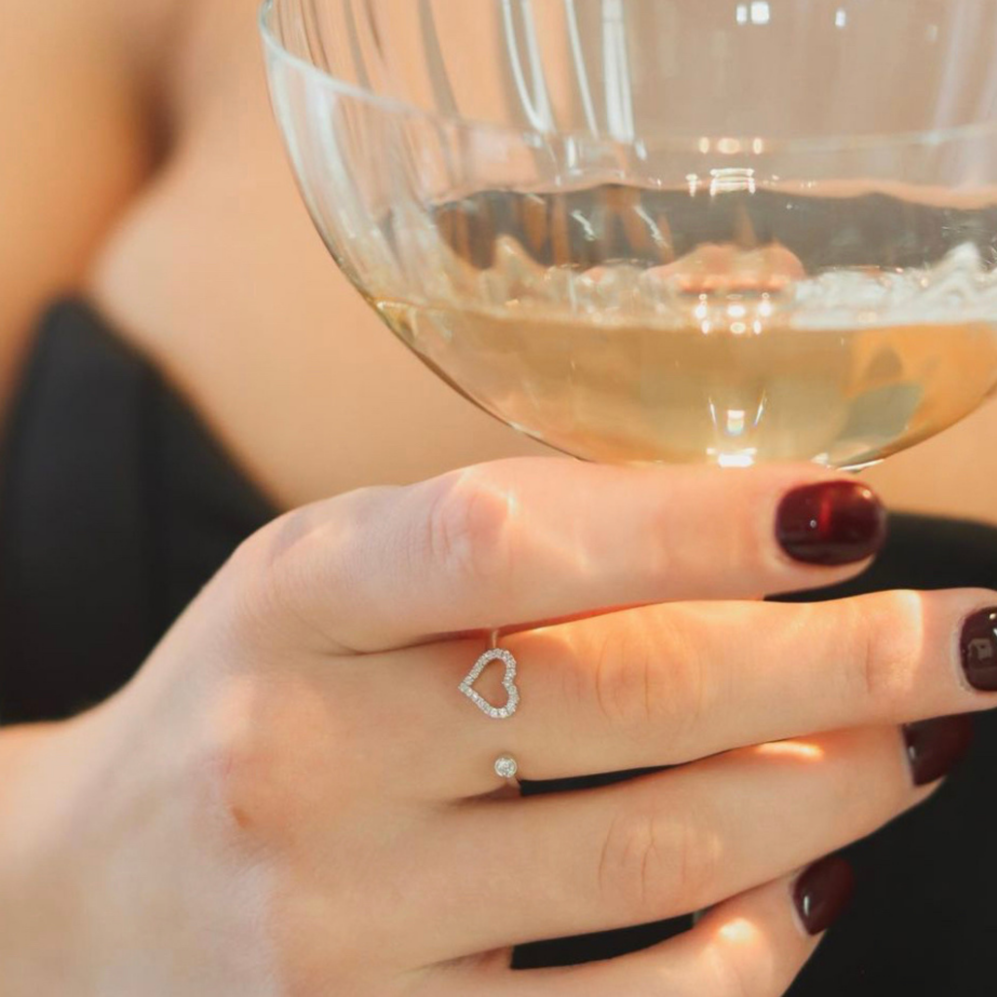 Gigi by GASSAN Ring Lucky Love Open Heart