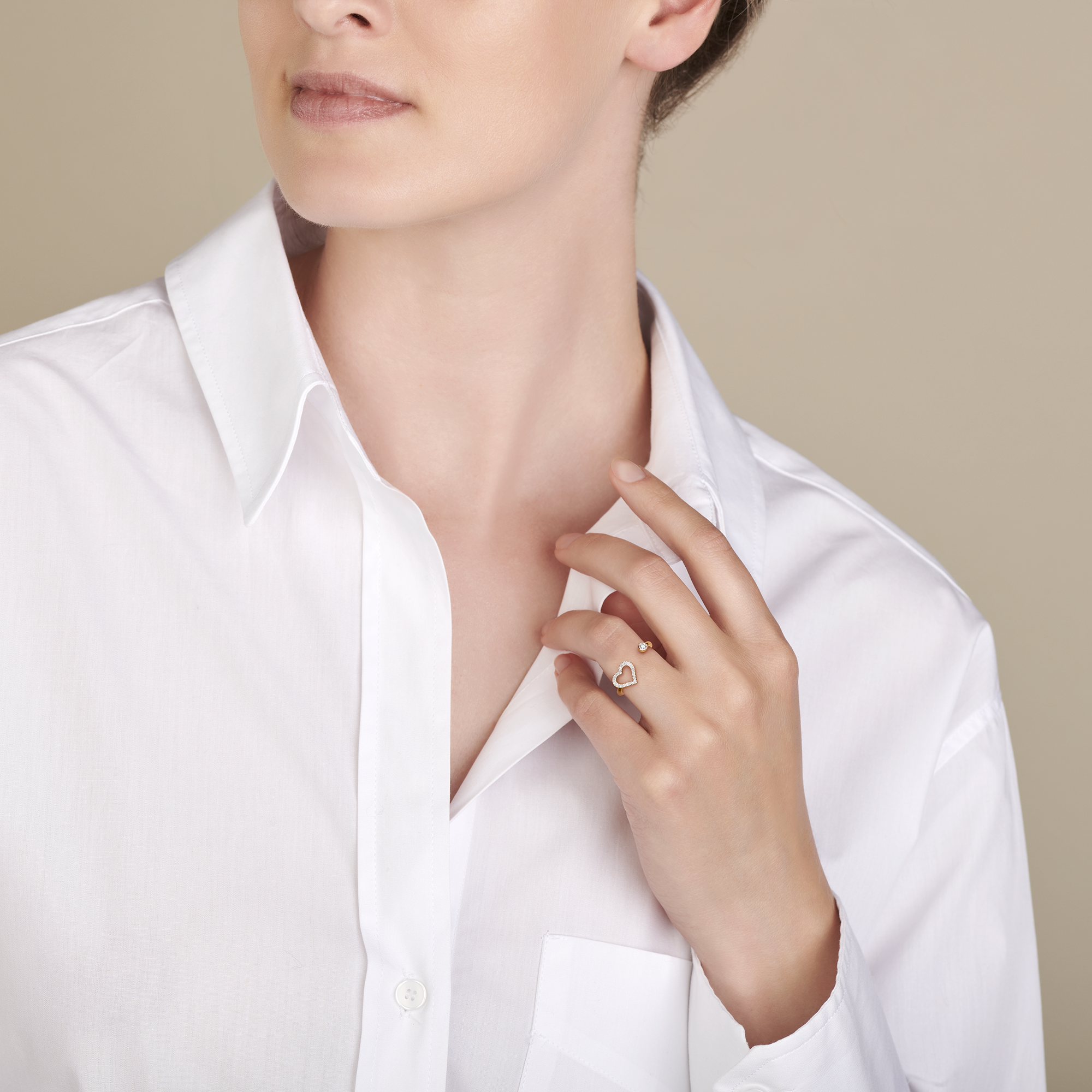 Gigi by GASSAN Ring Lucky Love Open Heart