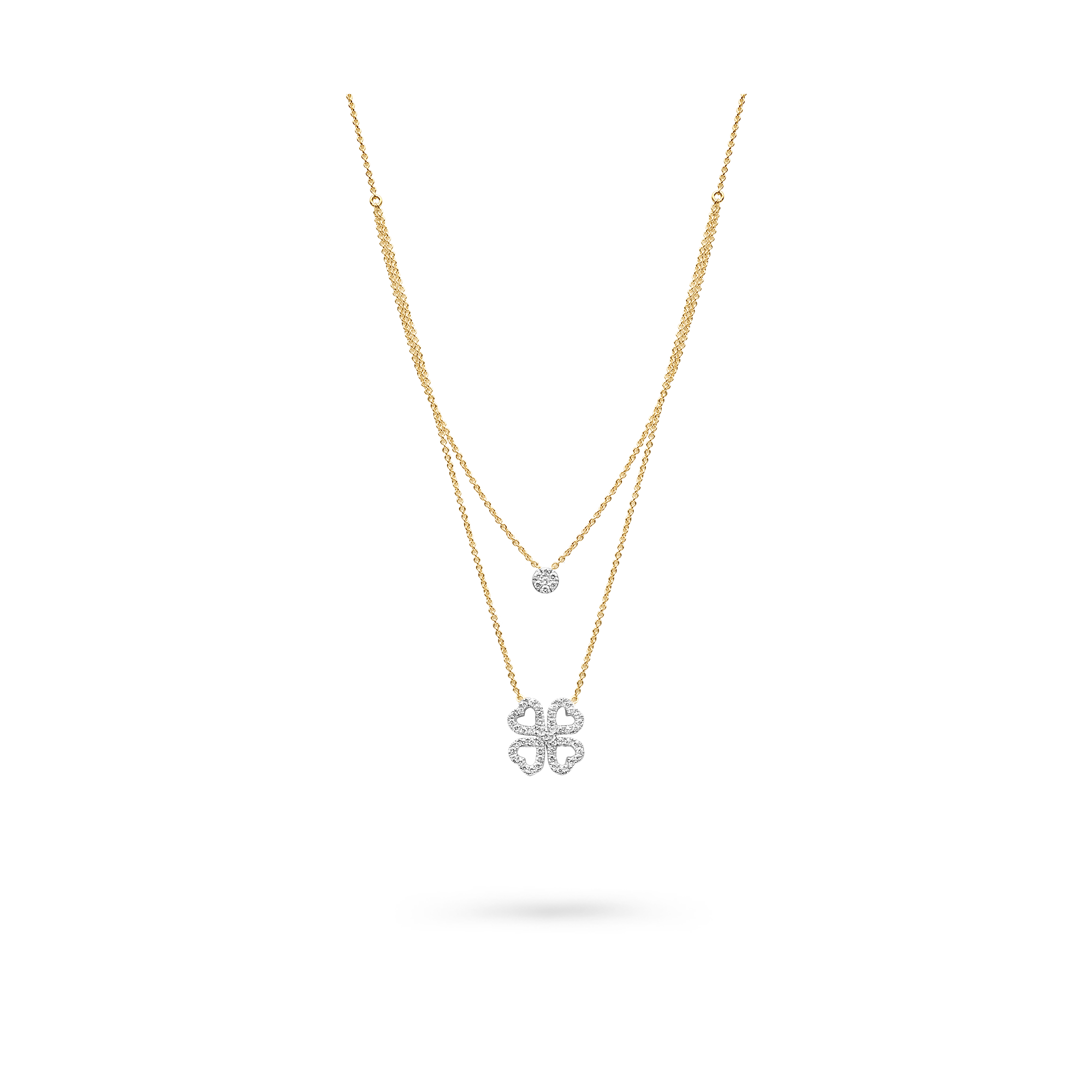 Gigi by GASSAN Necklace Lucky Love Clover Double