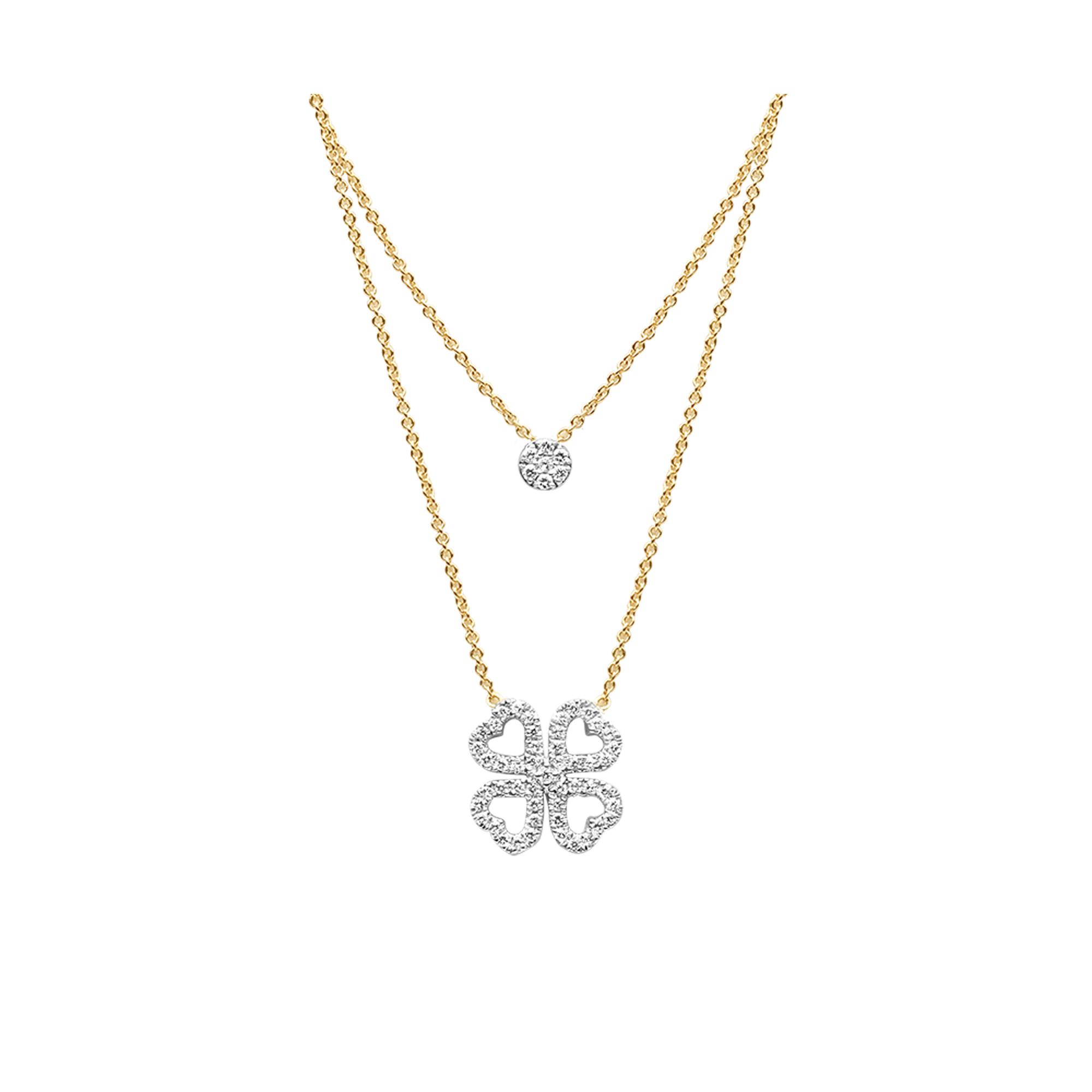 Gigi by GASSAN Necklace Lucky Love Clover Double