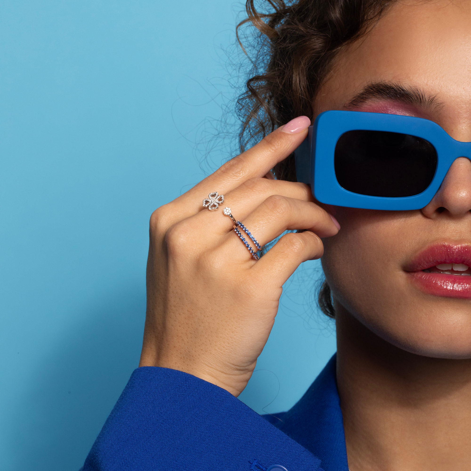 Gigi by GASSAN Ring Rainbow Forest Blue