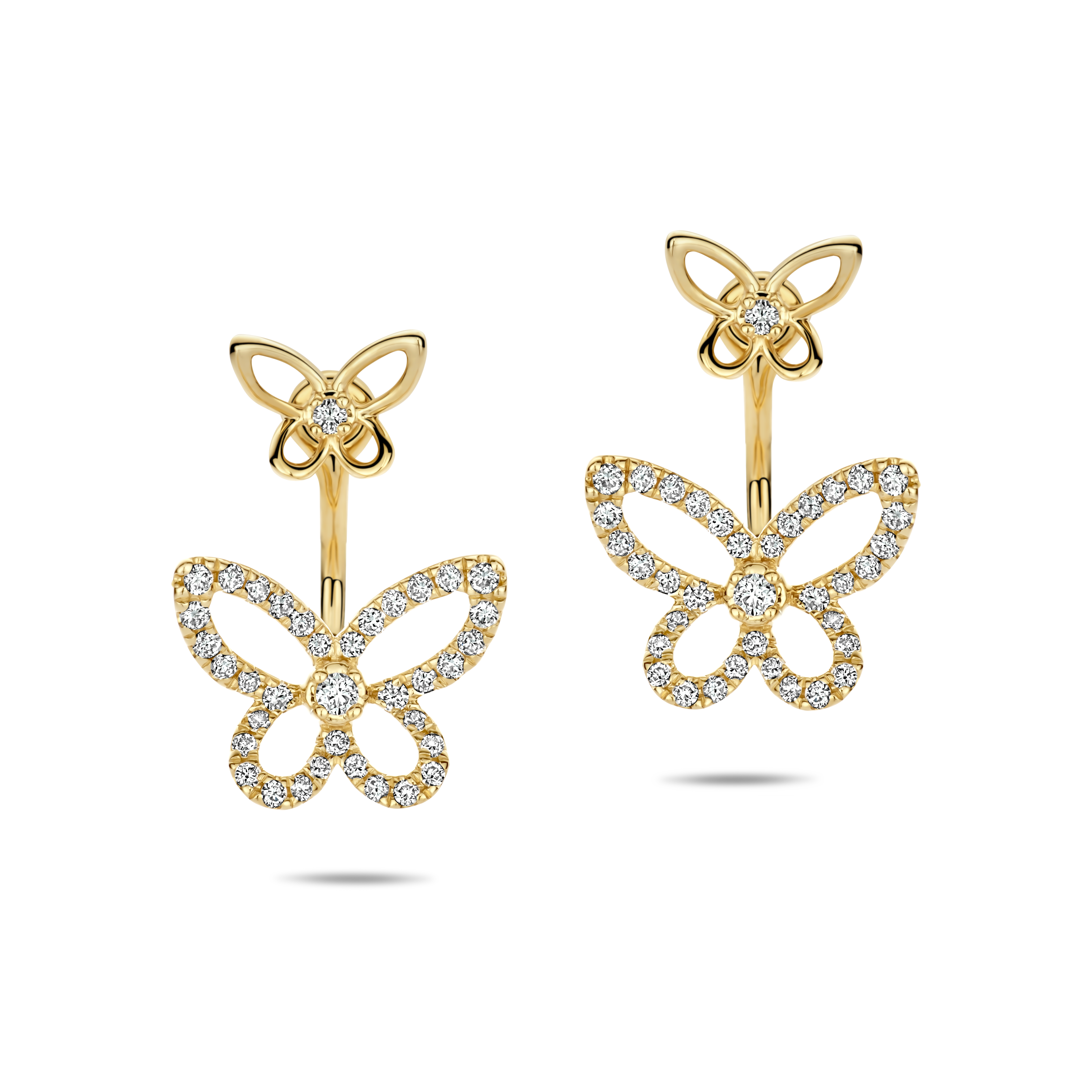 Gigi by GASSAN Earrings Rainbow Forest Double Butterfly