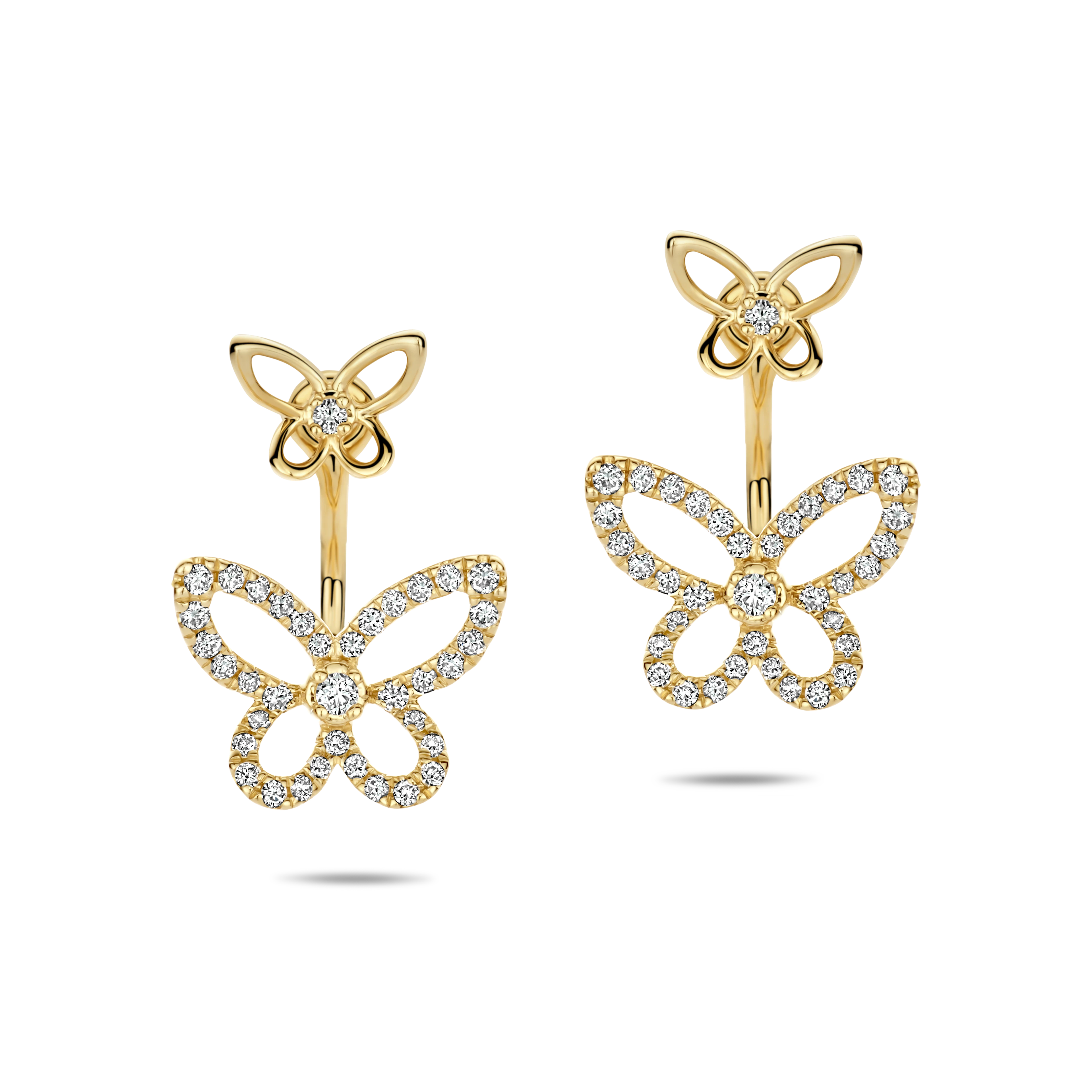 Gigi by GASSAN Earrings Rainbow Forest Double Butterfly