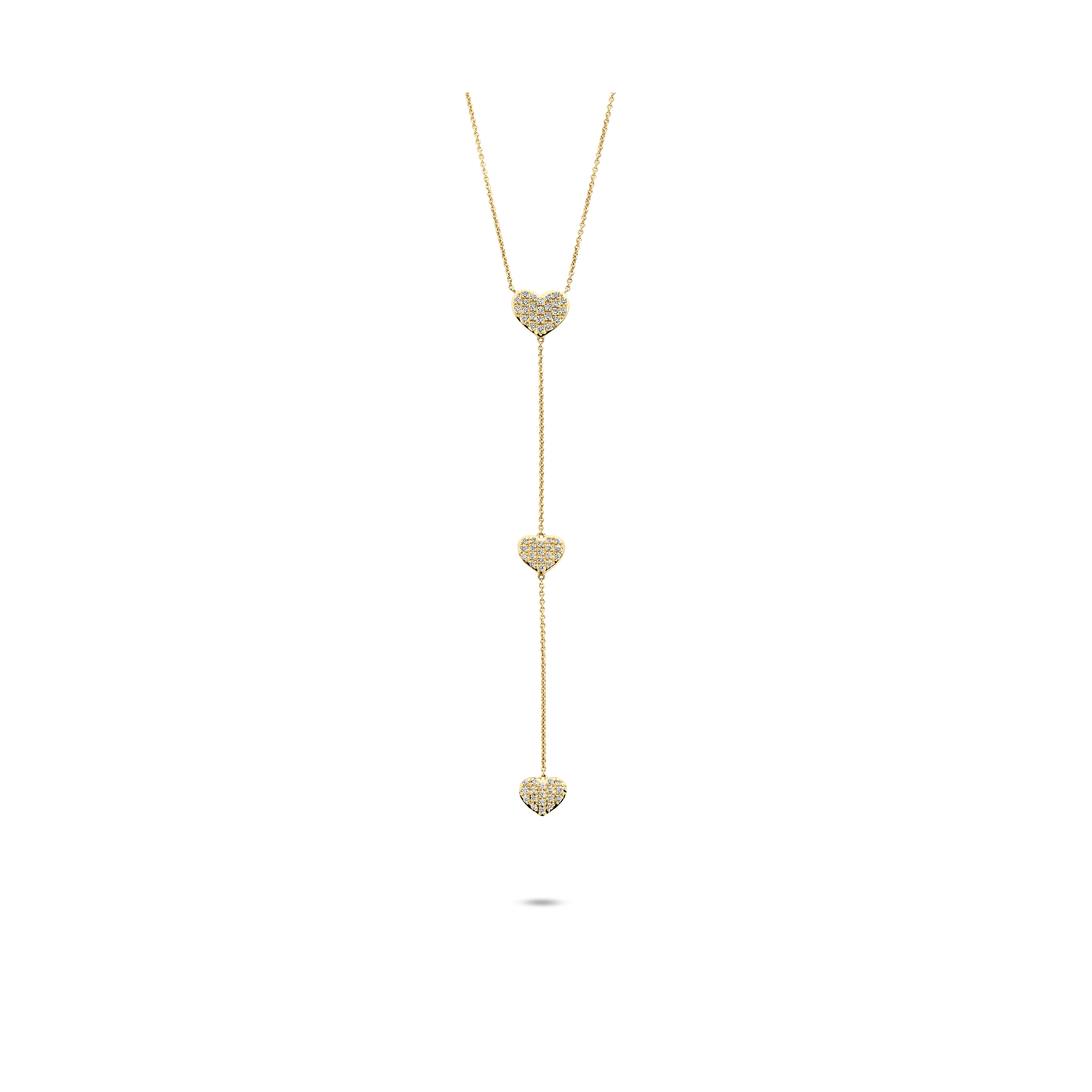 Gigi by GASSAN Necklace Lucky Love Dangling Diamond Hearts - GASSAN