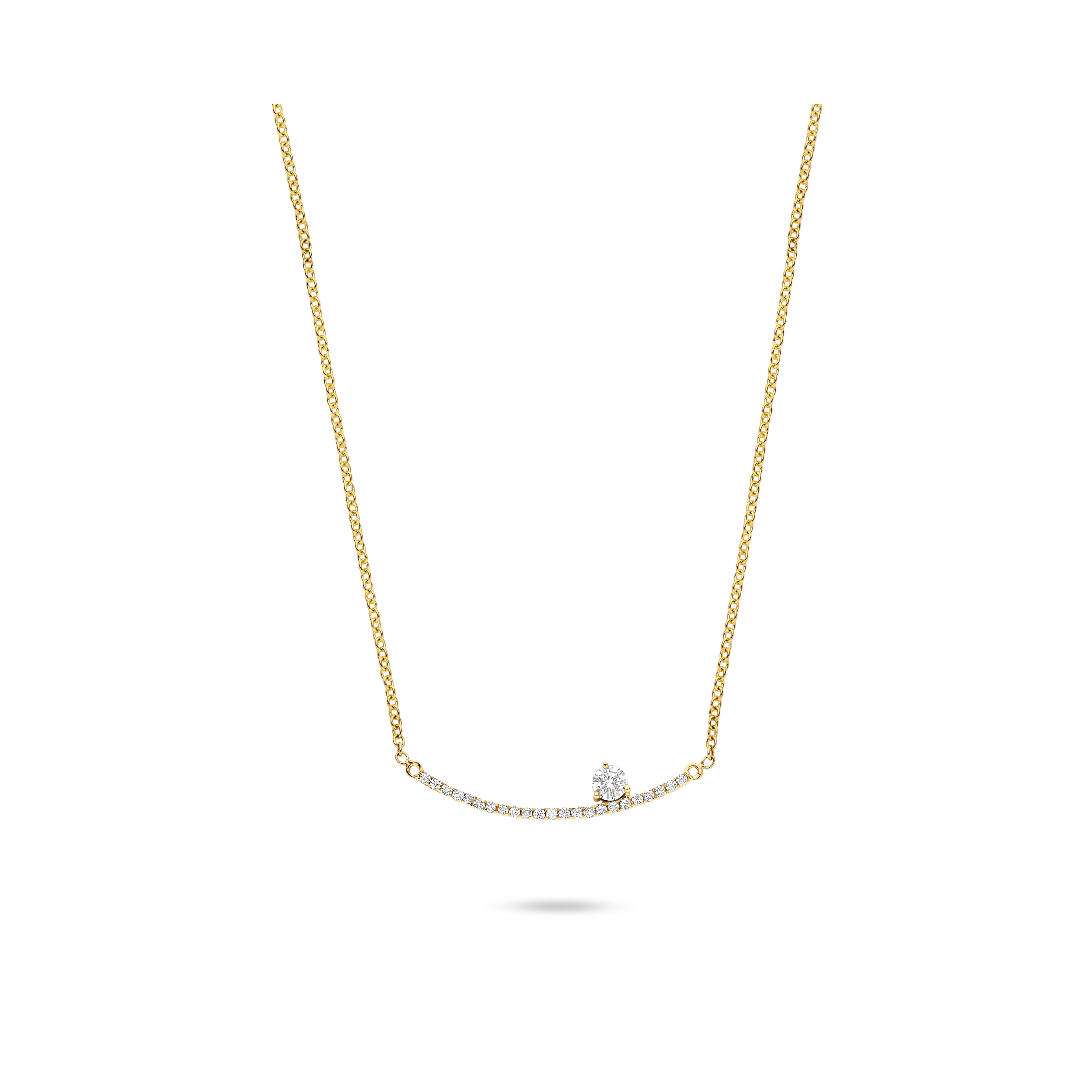 Gigi by GASSAN Necklace Diamond Fantasy Solitair Curve