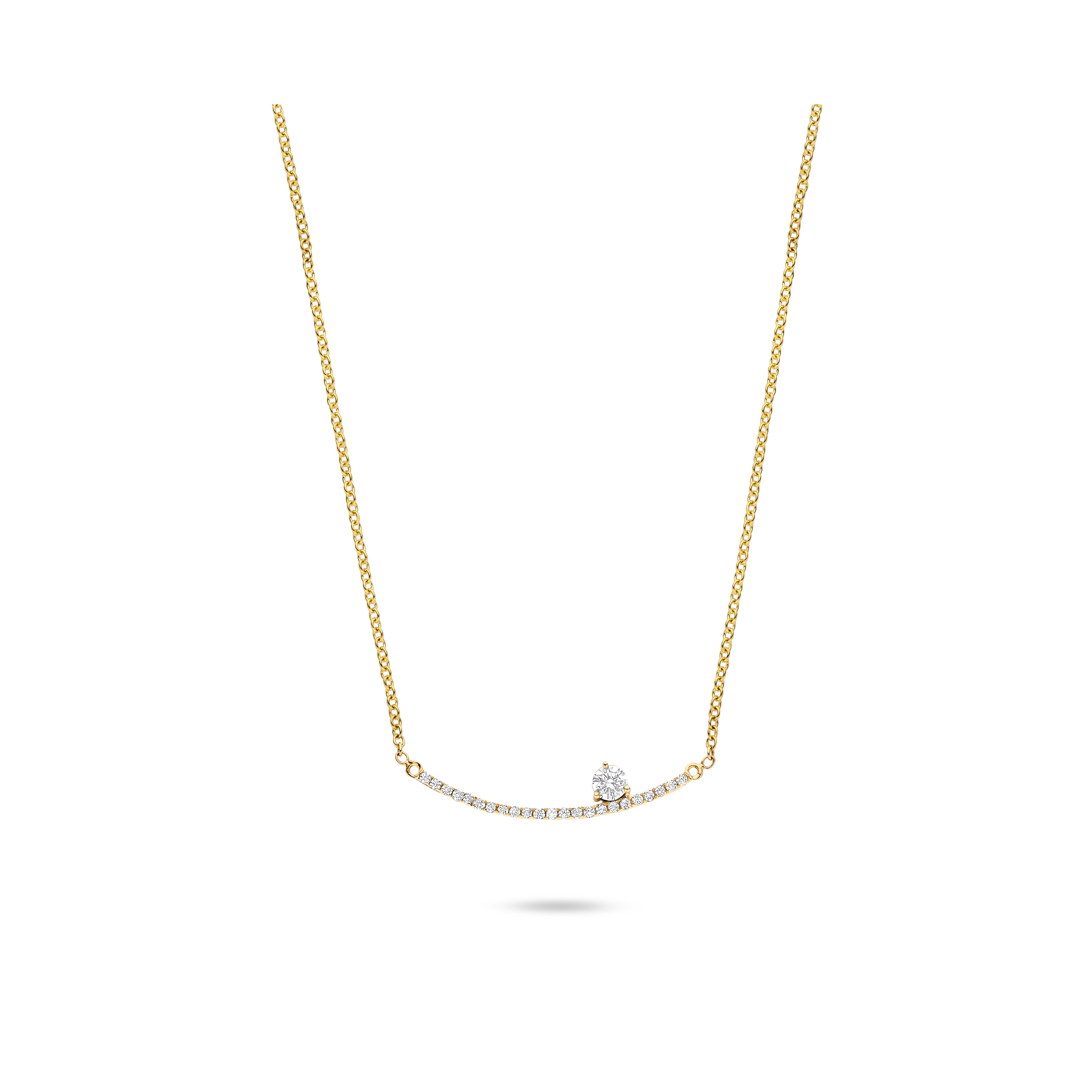 Gigi by GASSAN Necklace Diamond Fantasy Solitair Curve