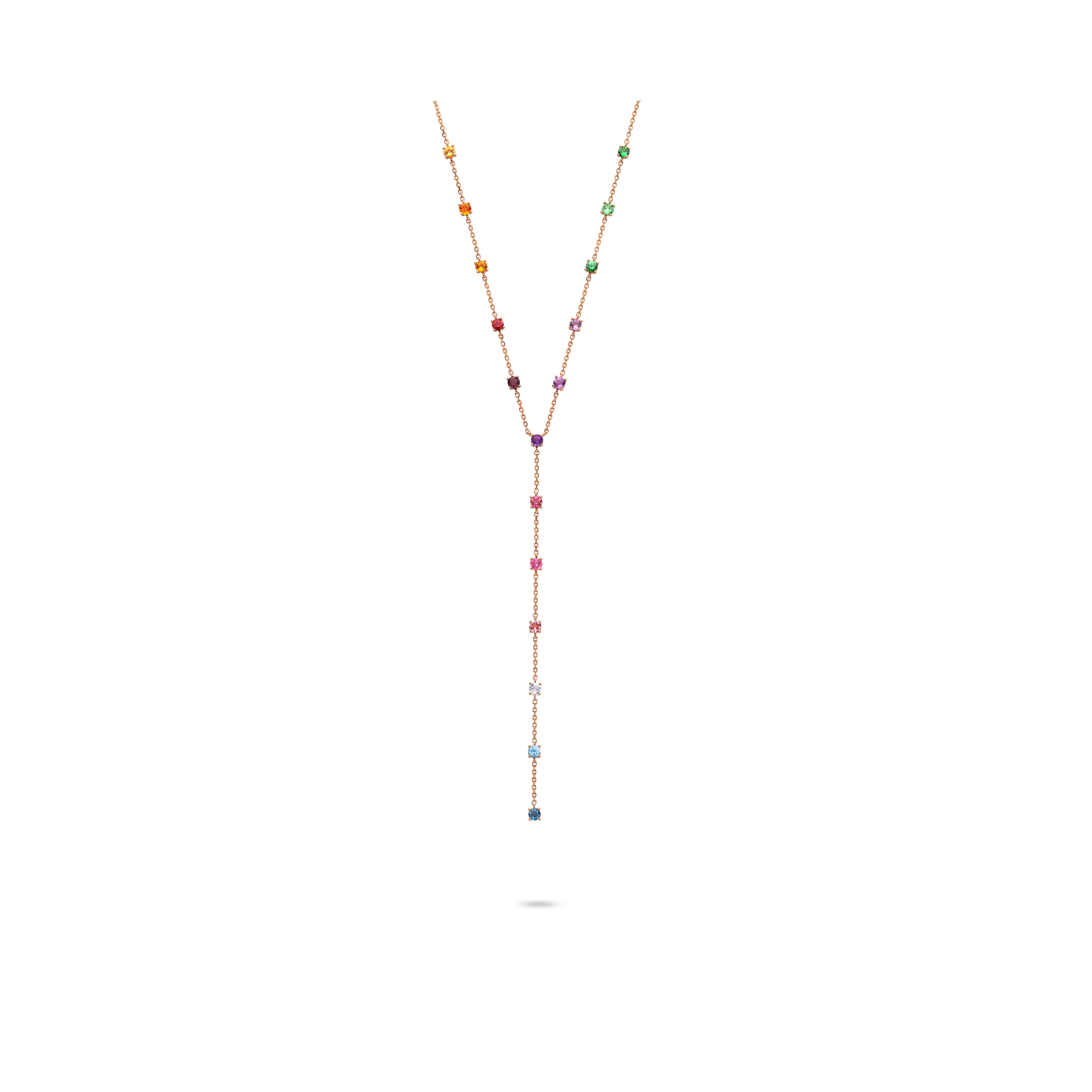 Gigi by GASSAN Necklace Rainbow Forest Dangling Rainbow Squared