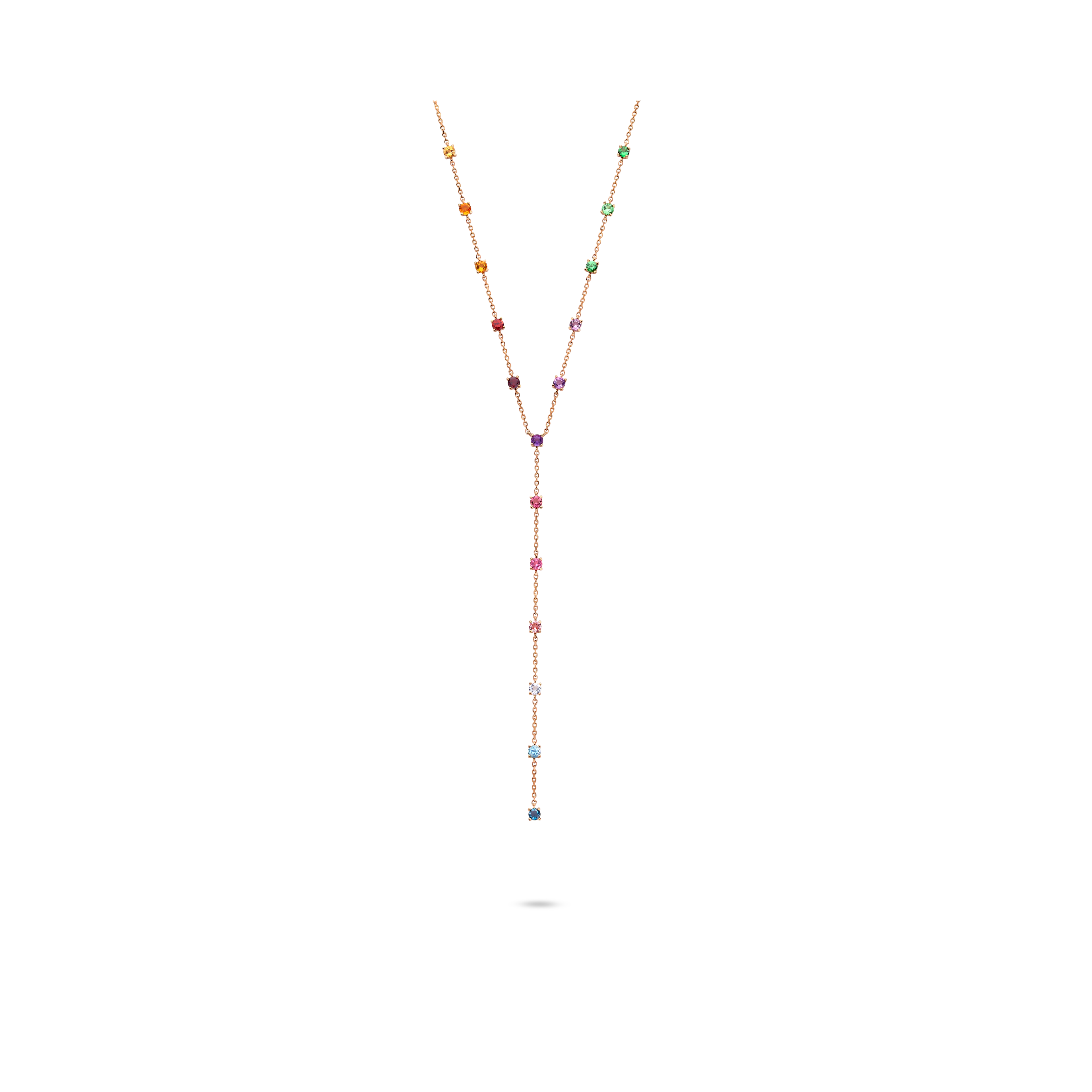 Gigi by GASSAN Necklace Rainbow Forest Dangling Rainbow Squared