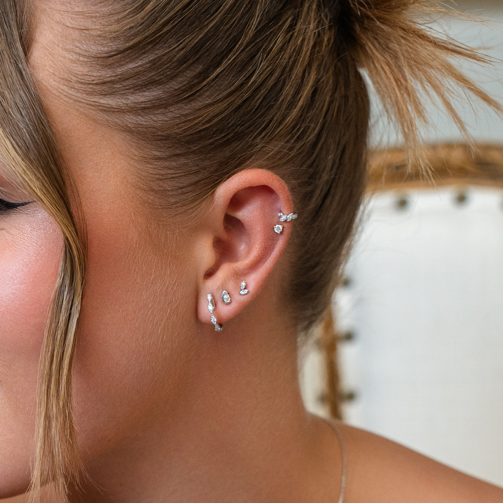 Gigi by GASSAN Earrings Diamond Fantasy Hoop Marquise - GASSAN