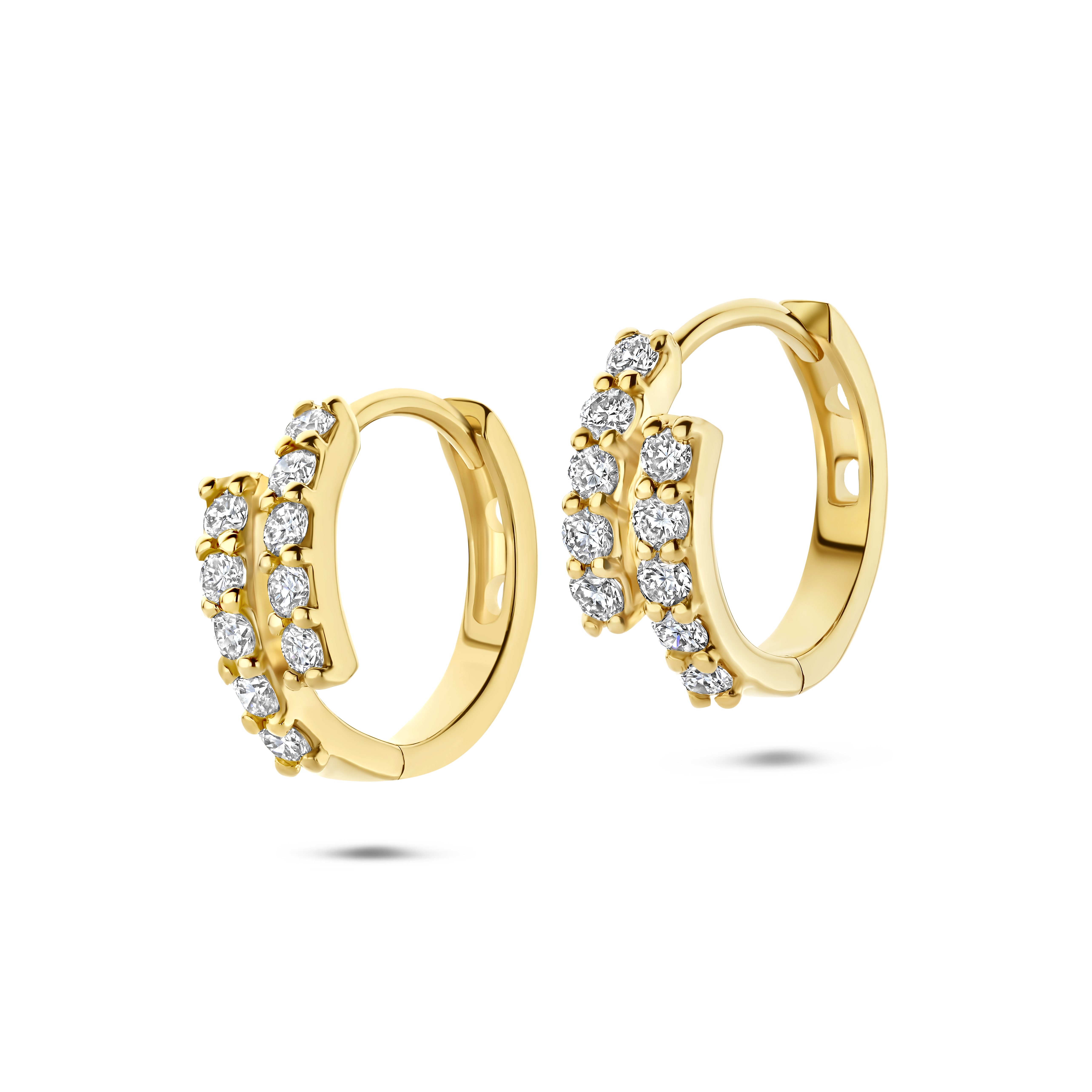 Gigi by GASSAN Earrings Diamond Fantasy Hoop Double Row