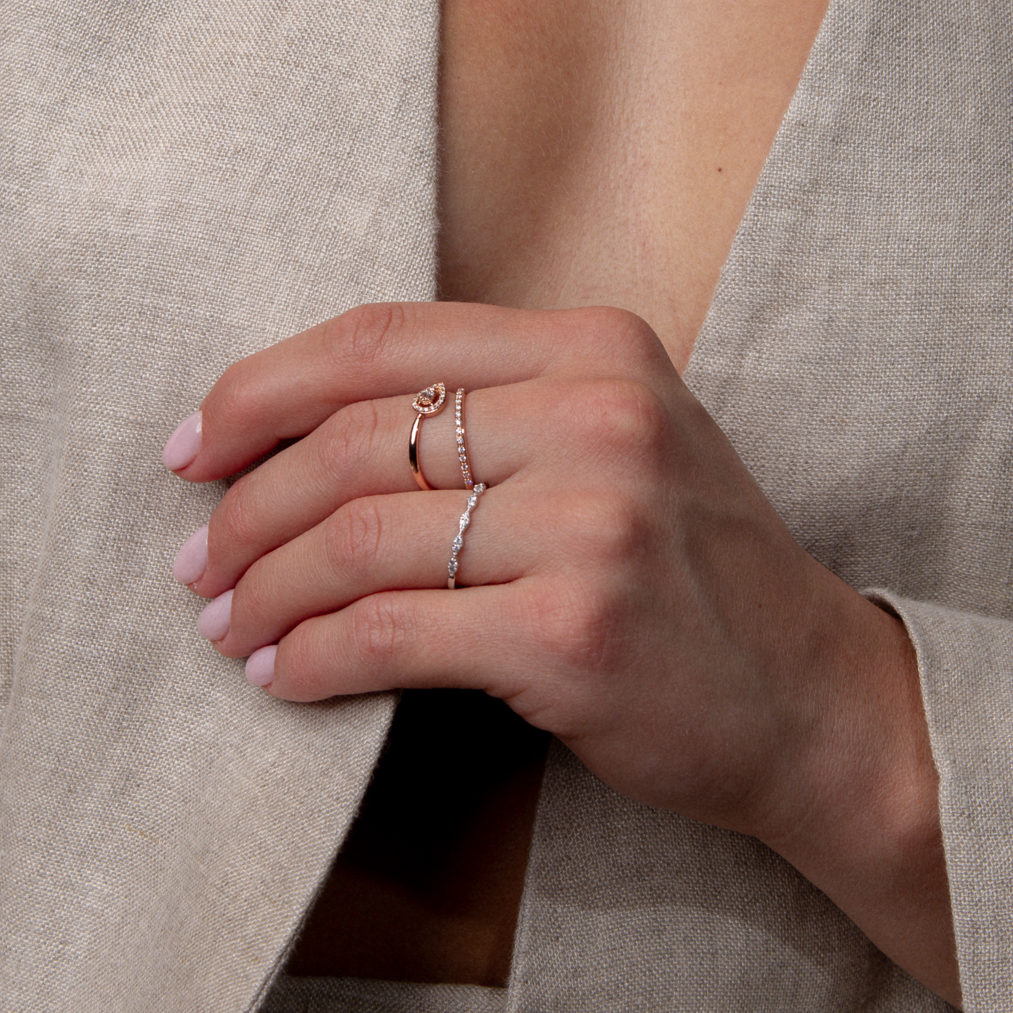 Gigi by GASSAN Ring Diamond Fantasy Multiple Marquise Small
